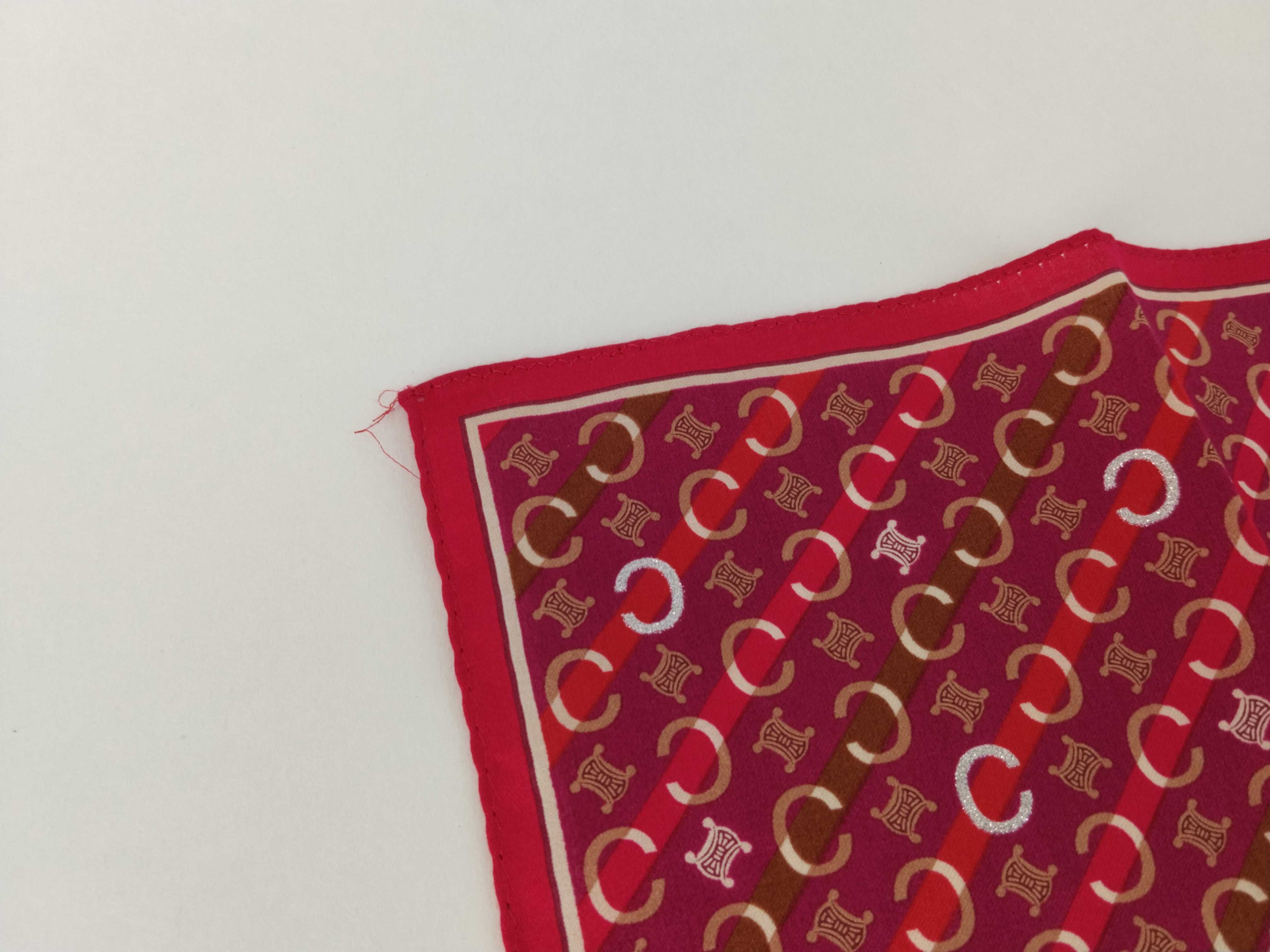 handkerchief scarf with sticker, logo, Macadam pattern, C monogram, silver glitter, red, other accessories. — view 9