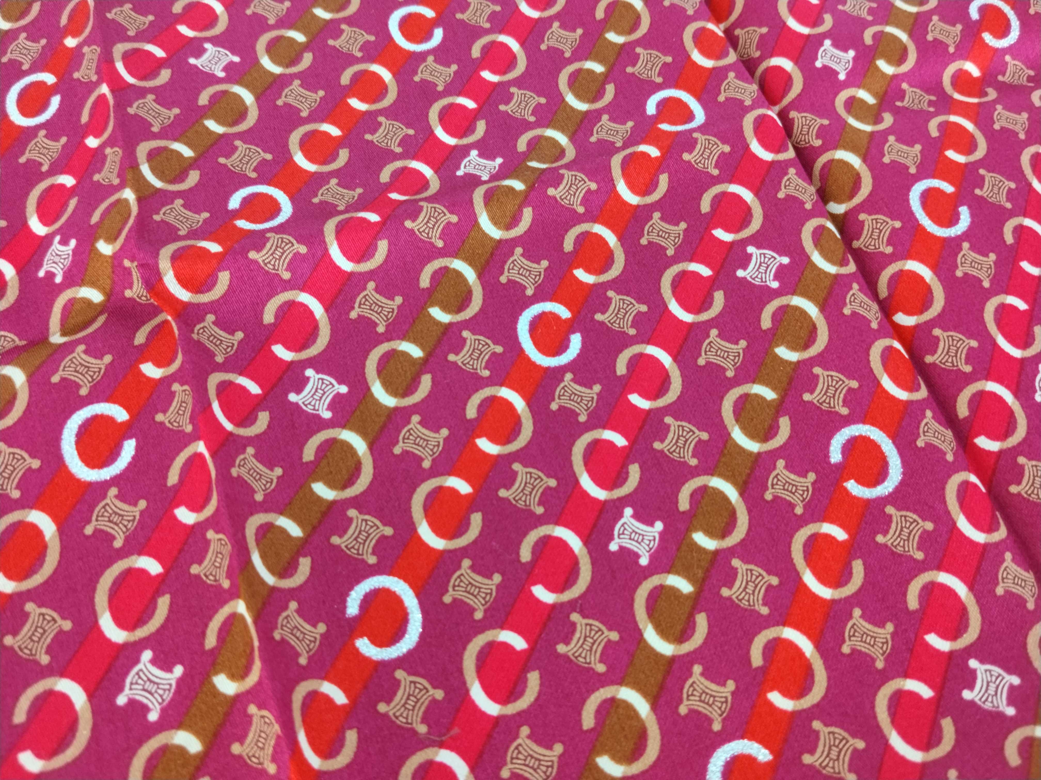 handkerchief scarf with sticker, logo, Macadam pattern, C monogram, silver glitter, red, other accessories. — view 10