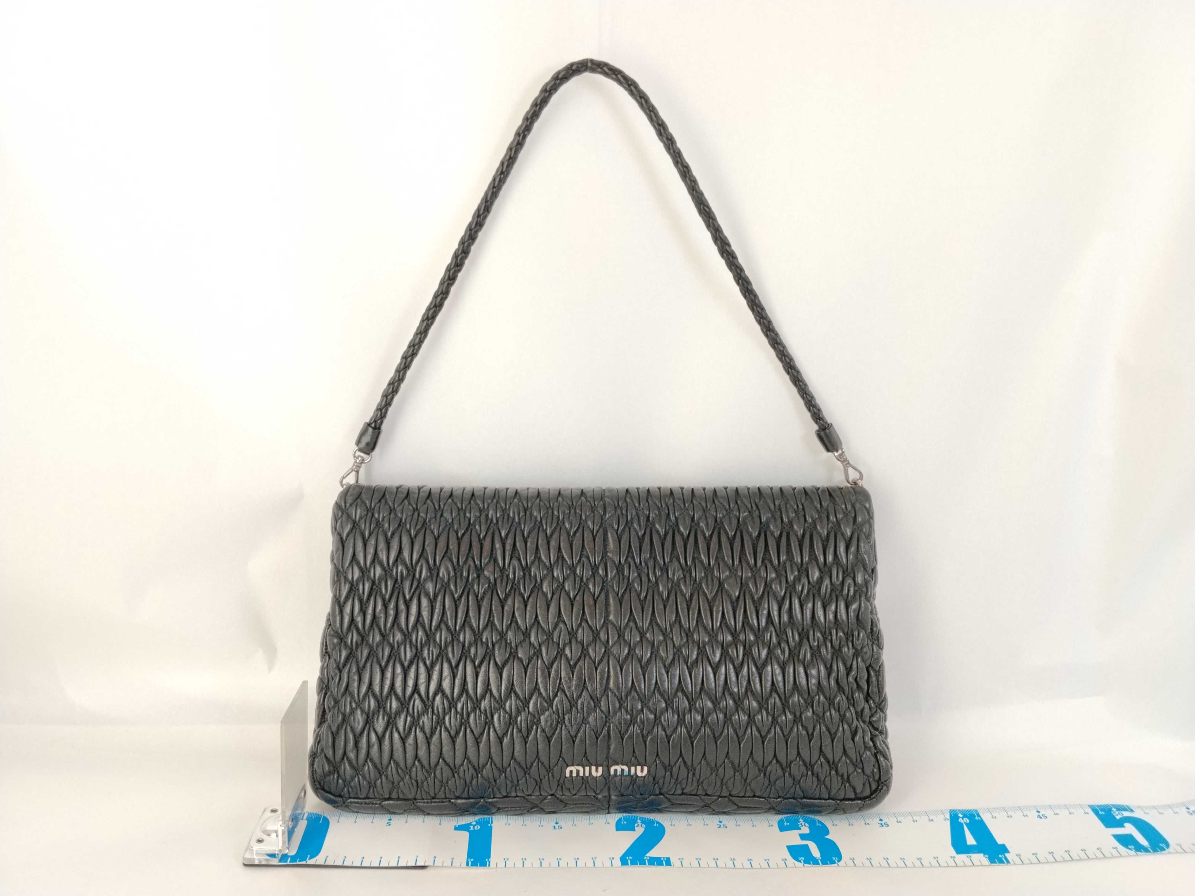 Crystal Black Wrinkled Sheepskin Shoulder Bag — view 2