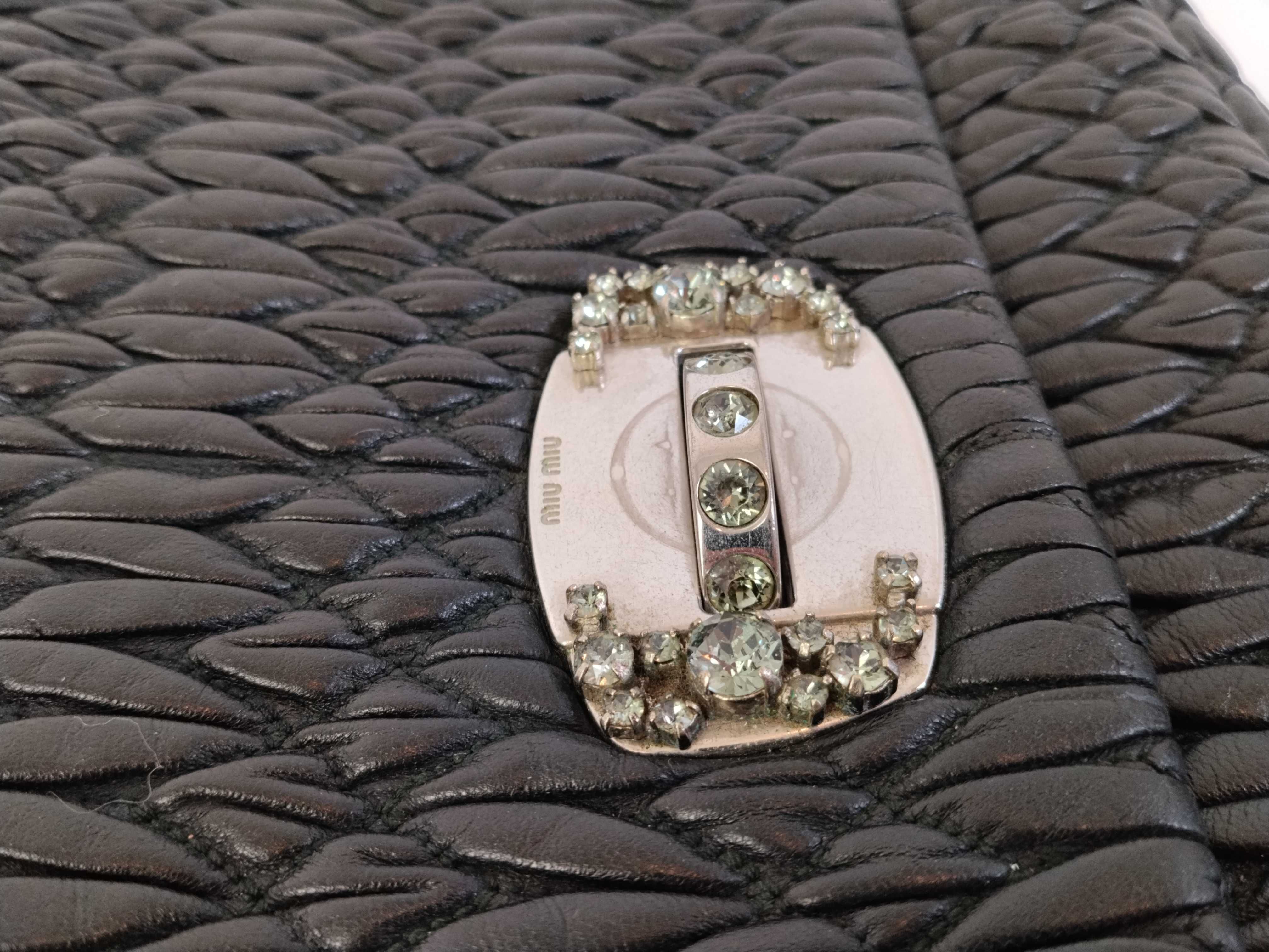 Crystal Black Wrinkled Sheepskin Shoulder Bag — view 13
