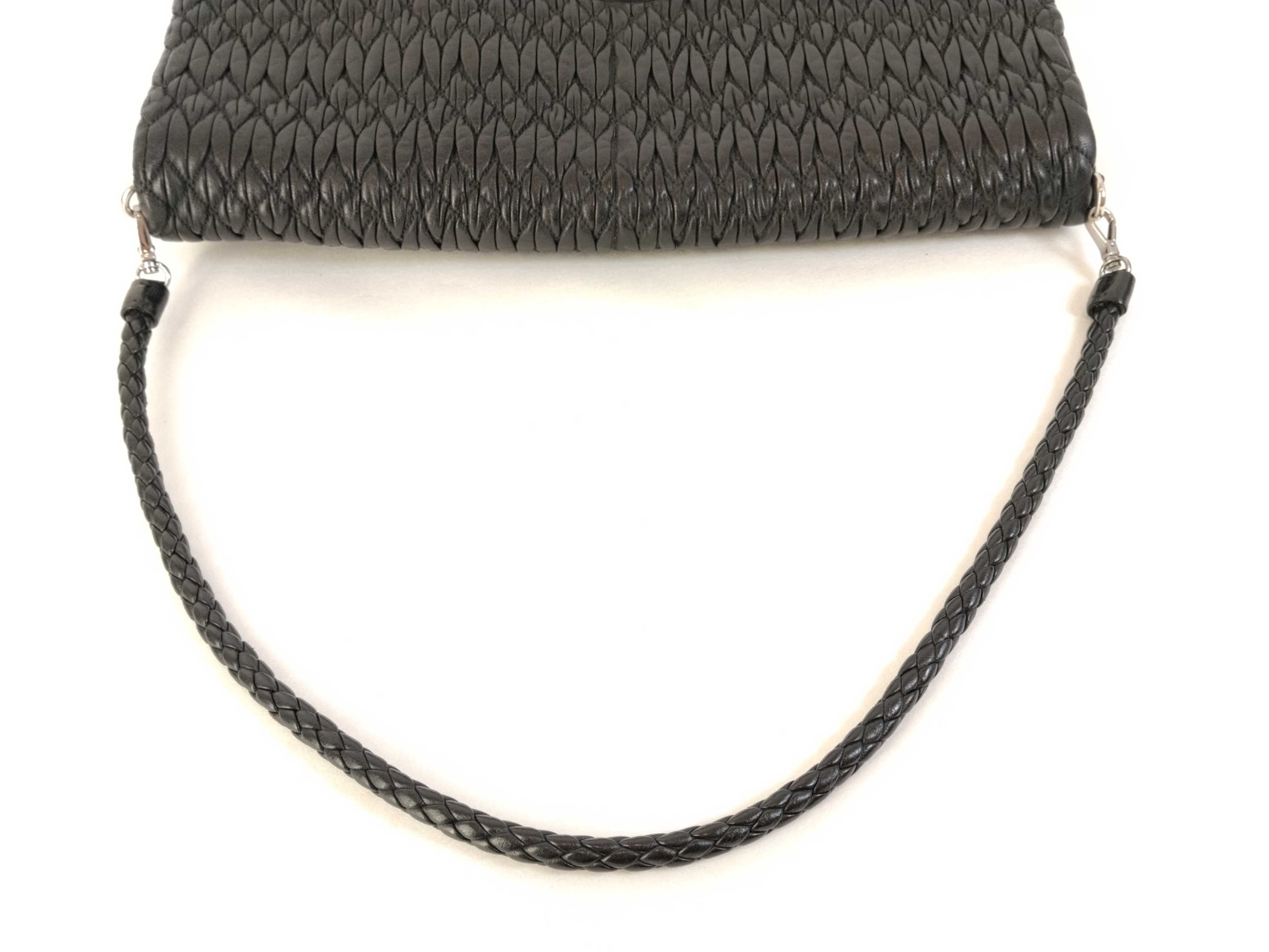 Crystal Black Wrinkled Sheepskin Shoulder Bag — view 3
