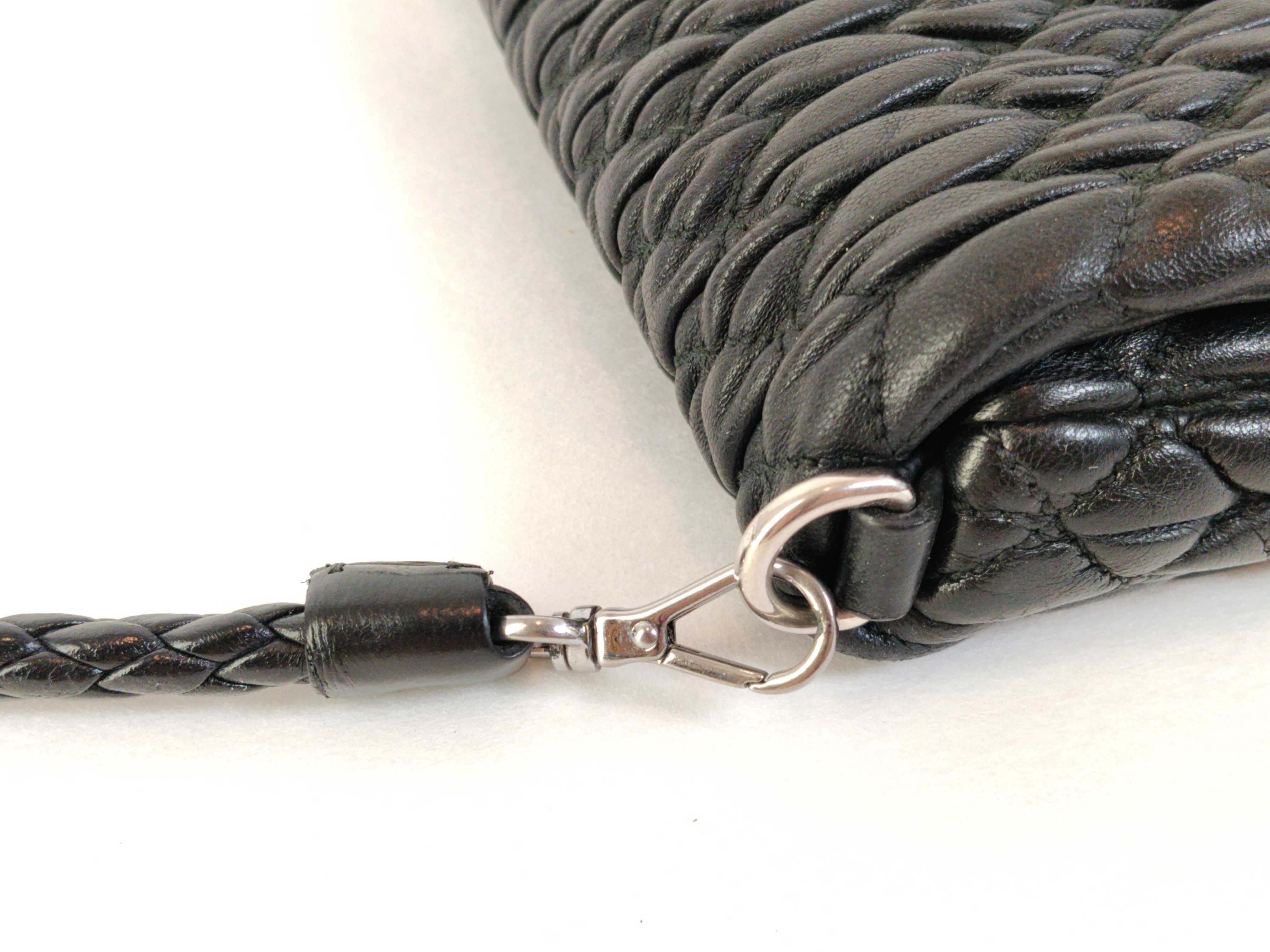 Crystal Black Wrinkled Sheepskin Shoulder Bag — view 5