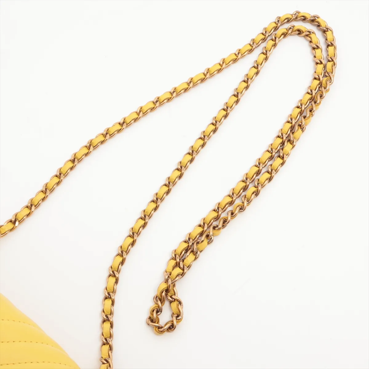 chevron lambskin single flap single chain bag yellow gold hardware 20938285 20s — view 5