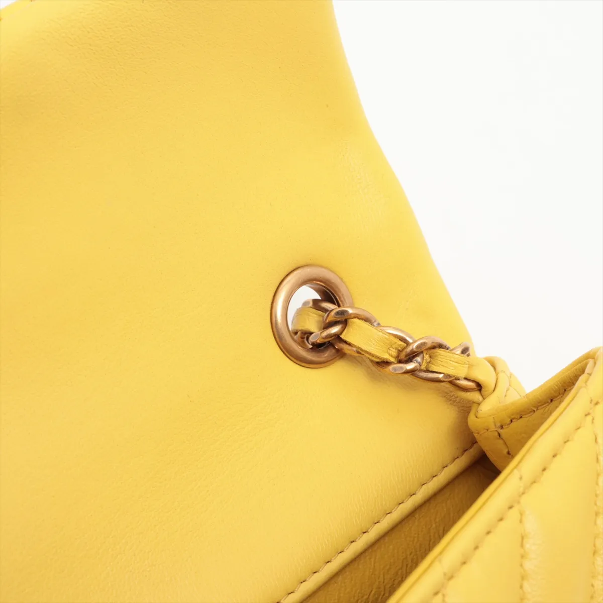 chevron lambskin single flap single chain bag yellow gold hardware 20938285 20s — view 10