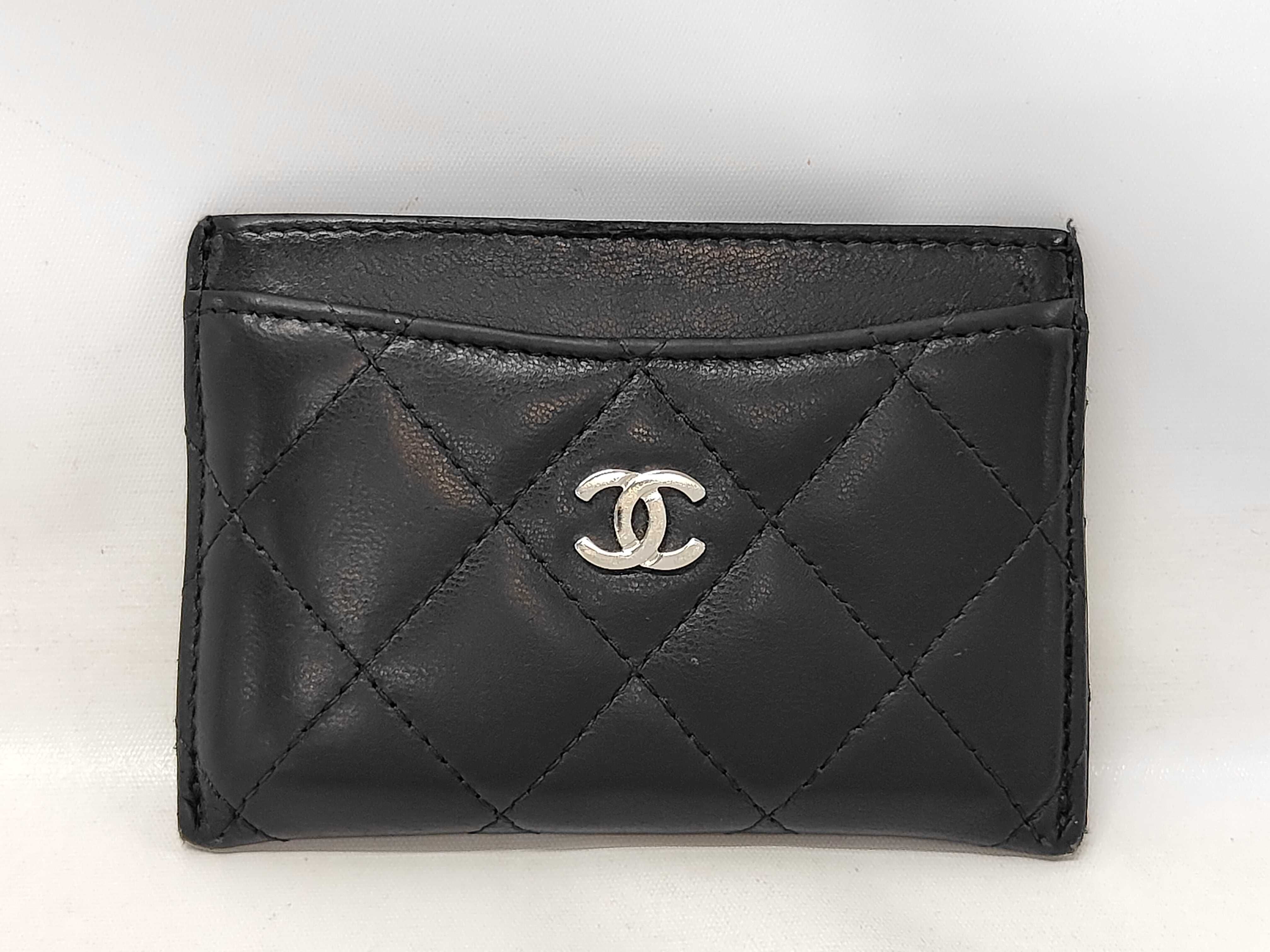 Calfskin Card Case, Matelassé Coco Leather, Silver Hardware, Card Case