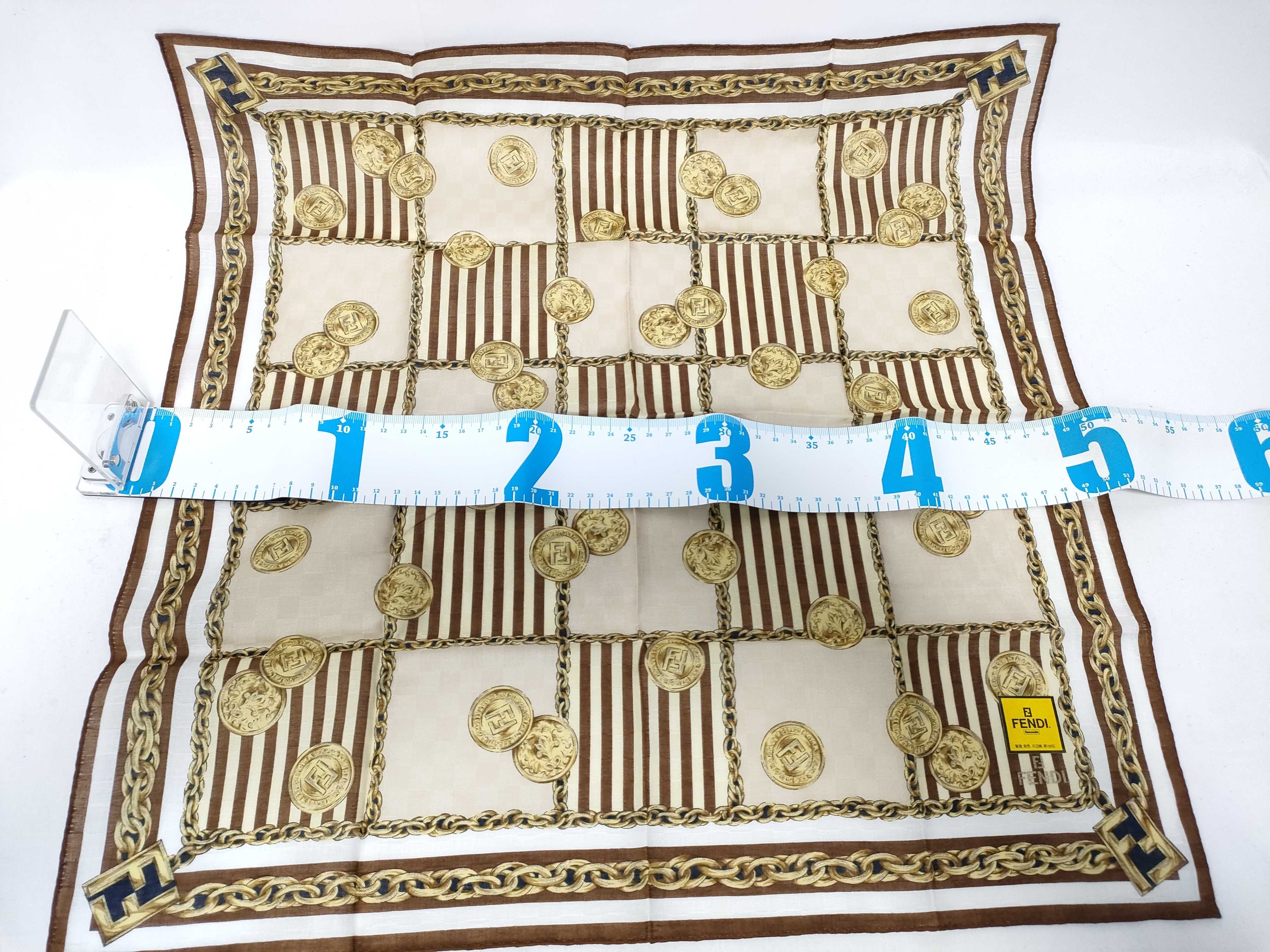 (Fendi) Unused, with sticker, handkerchief/scarf, FF chain, brown, other accessories. — view 2
