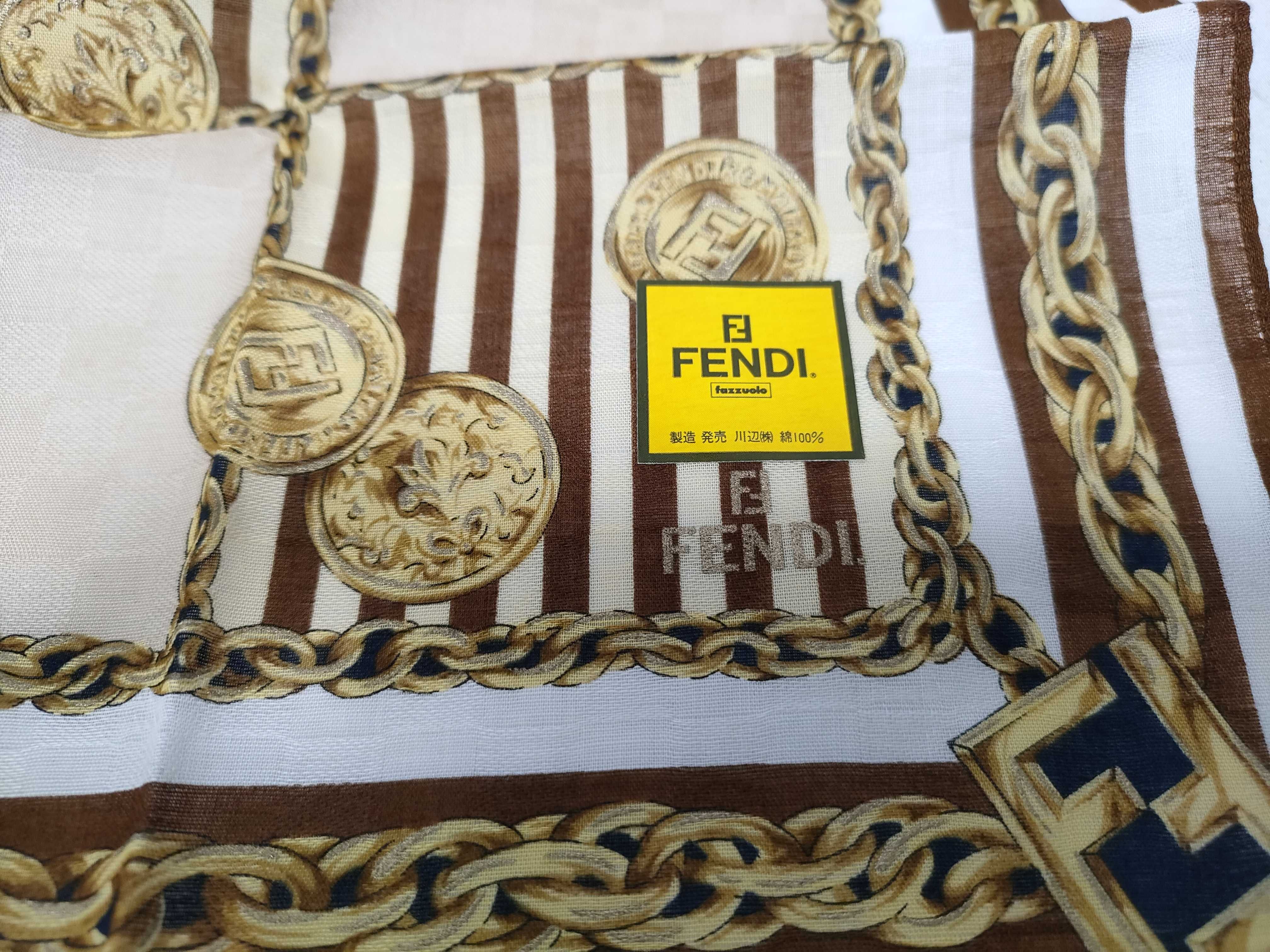 (Fendi) Unused, with sticker, handkerchief/scarf, FF chain, brown, other accessories. — view 3