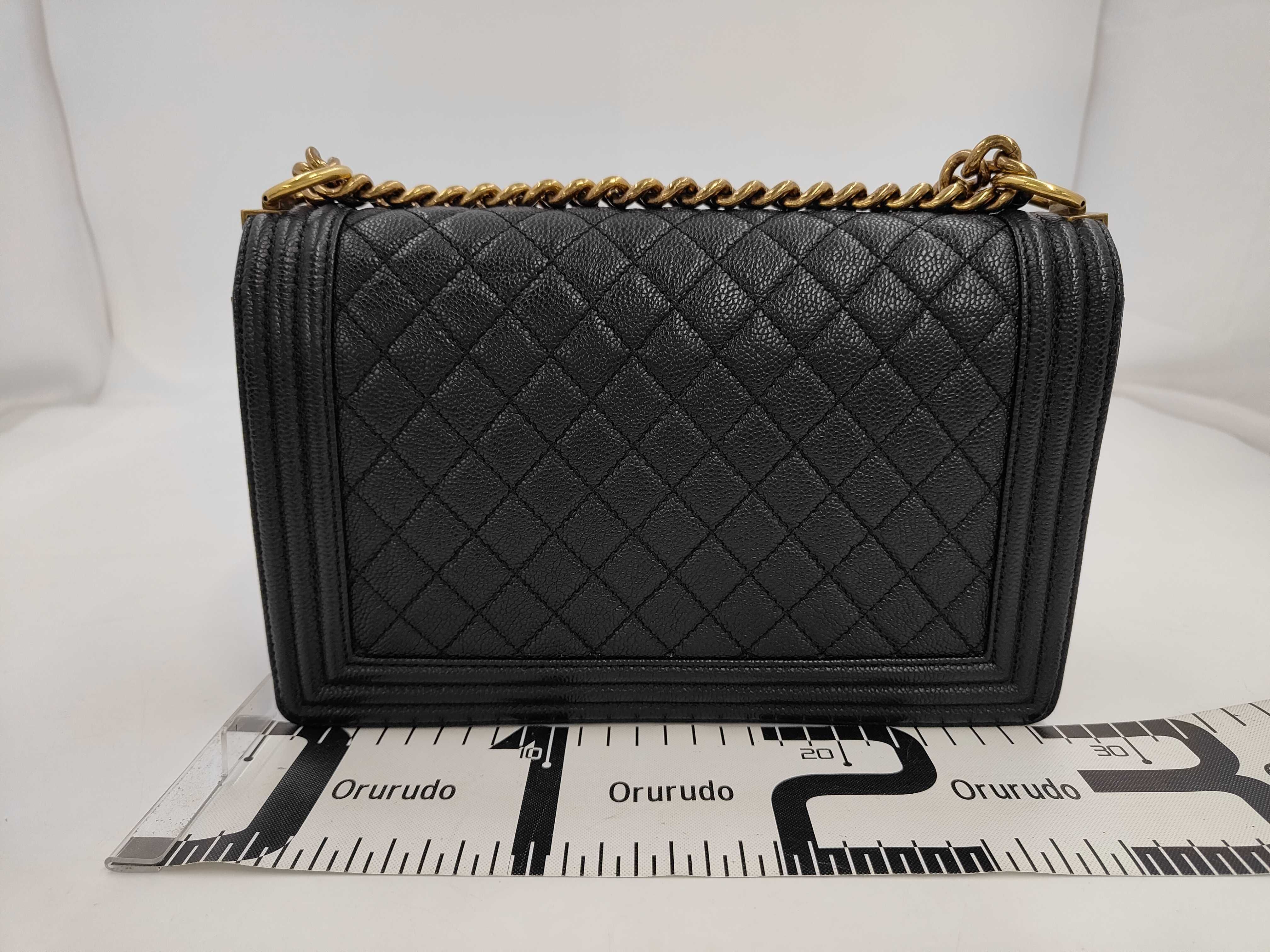 Boy Chanel Caviar Leather Shoulder Bag, Size 28 — view 2