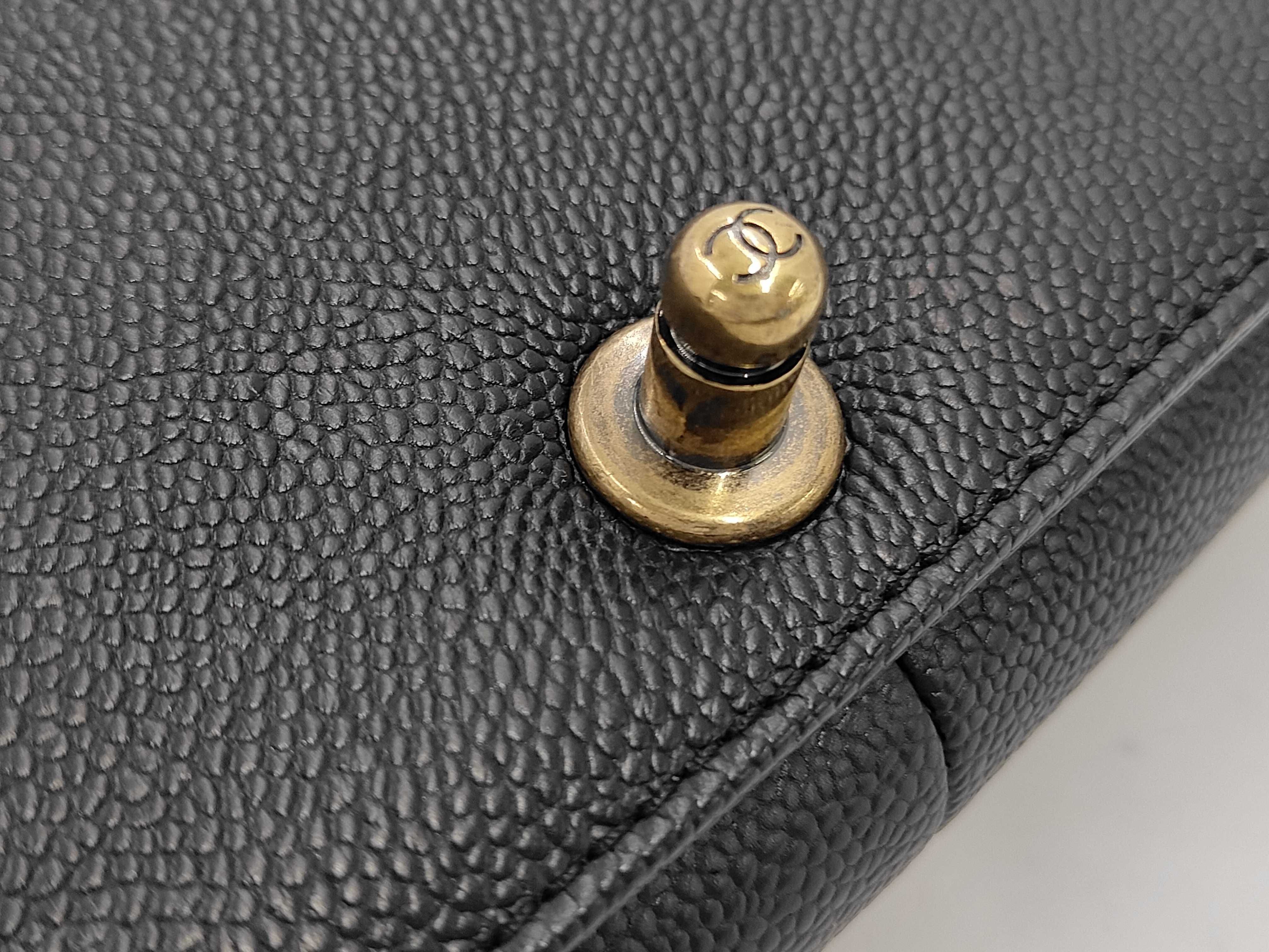 Boy Chanel Caviar Leather Shoulder Bag, Size 28 — view 12