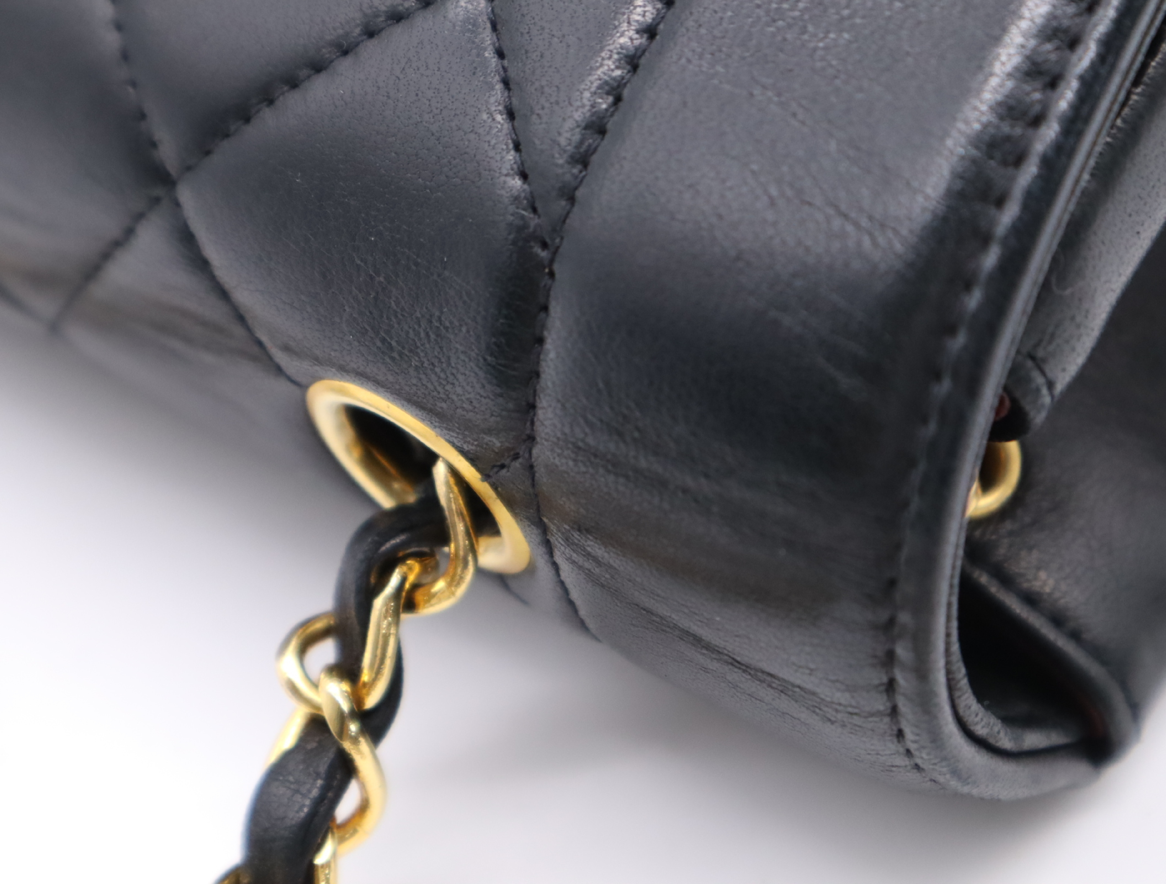 Lambskin Matelassé Diana 25 Shoulder Bag with Small Flap and Small Chain, Gold Hardware, Black, with Guarantee Card, Dust Bag, and Seal, 17170266 — view 9