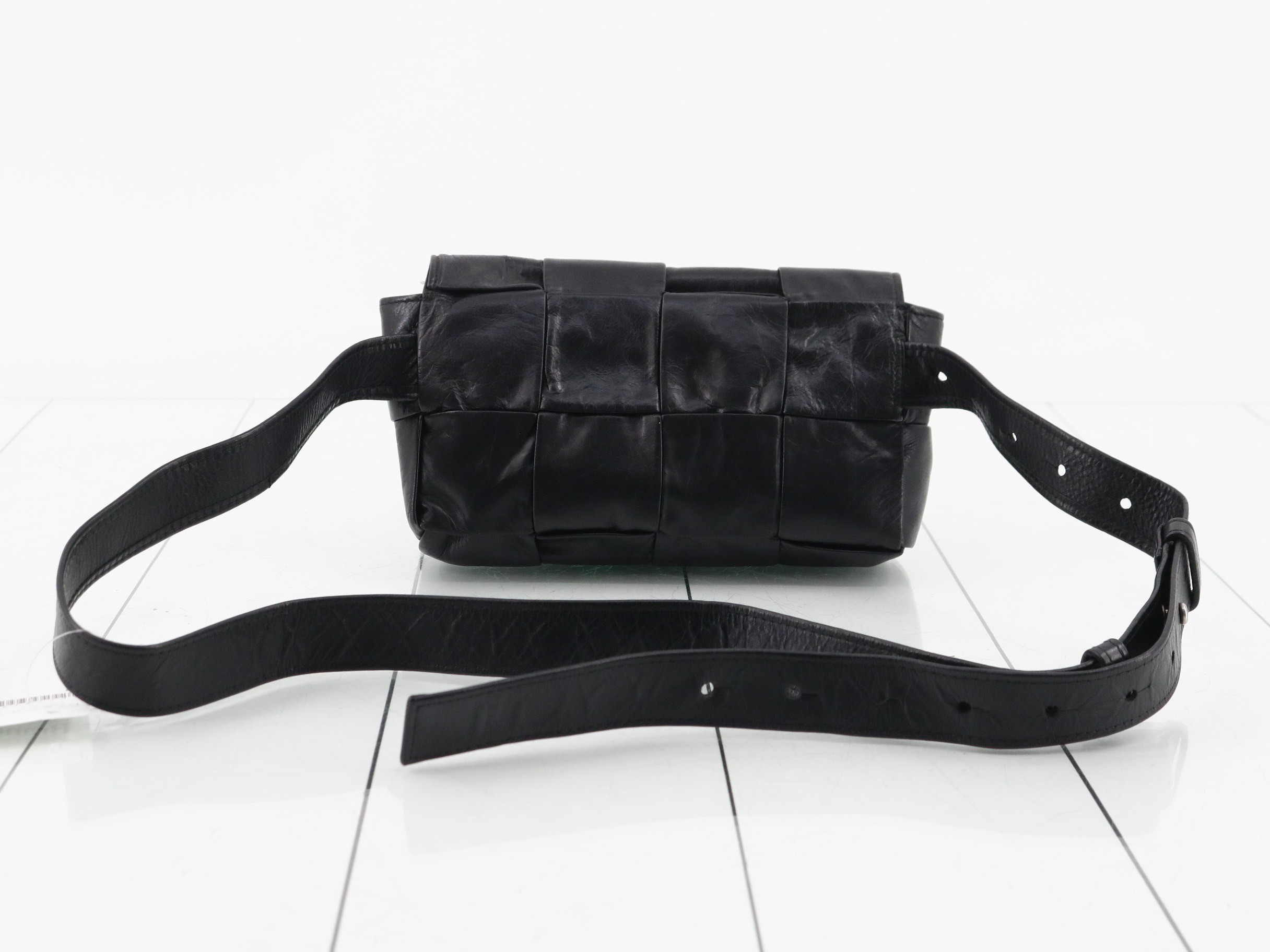 Cassette Leather Shoulder Bag, Black — view 2