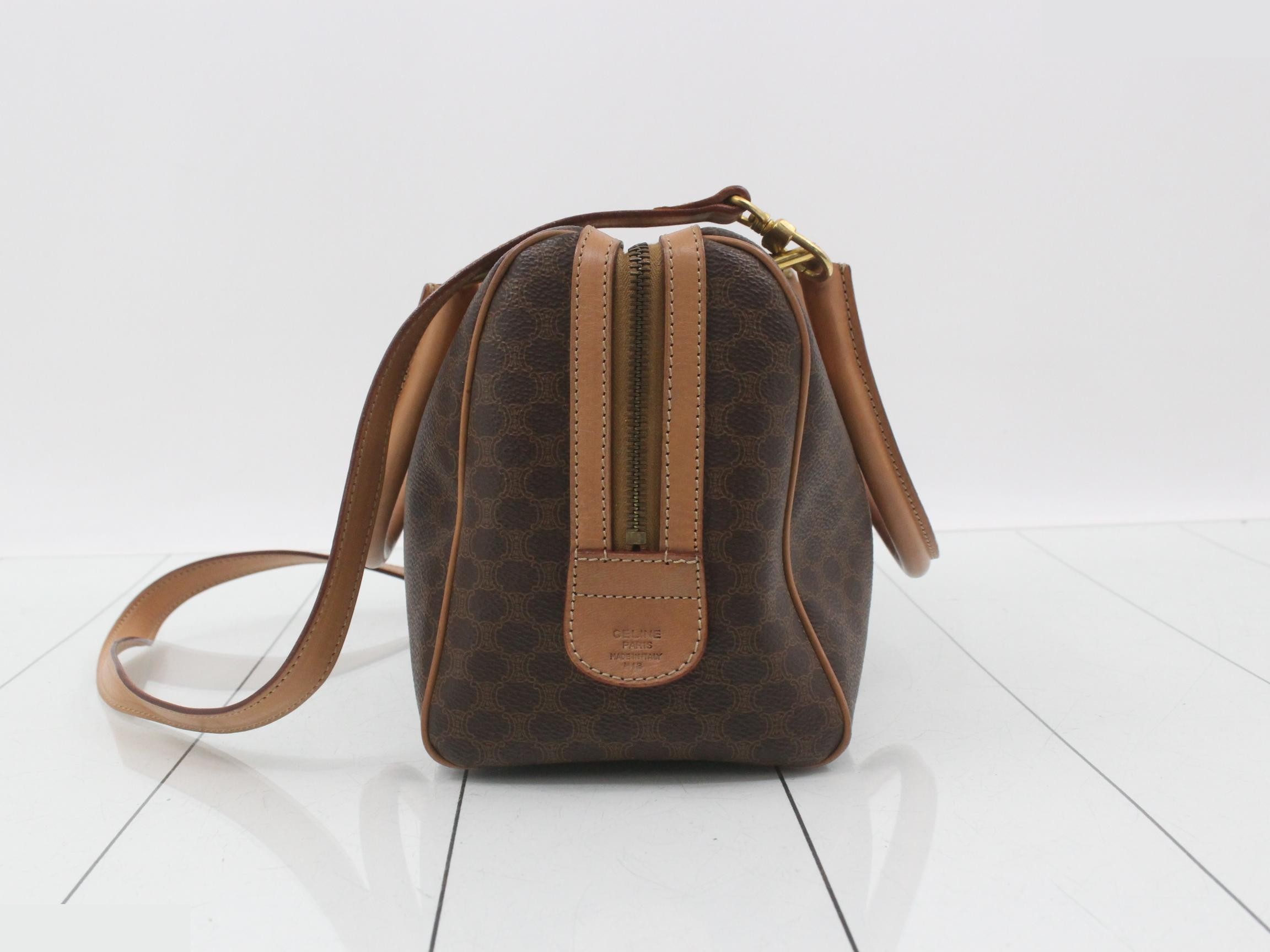 Macadam Crossbody Bag with Strap, 2-Way Style, Brown/Beige, Gold Hardware — view 3