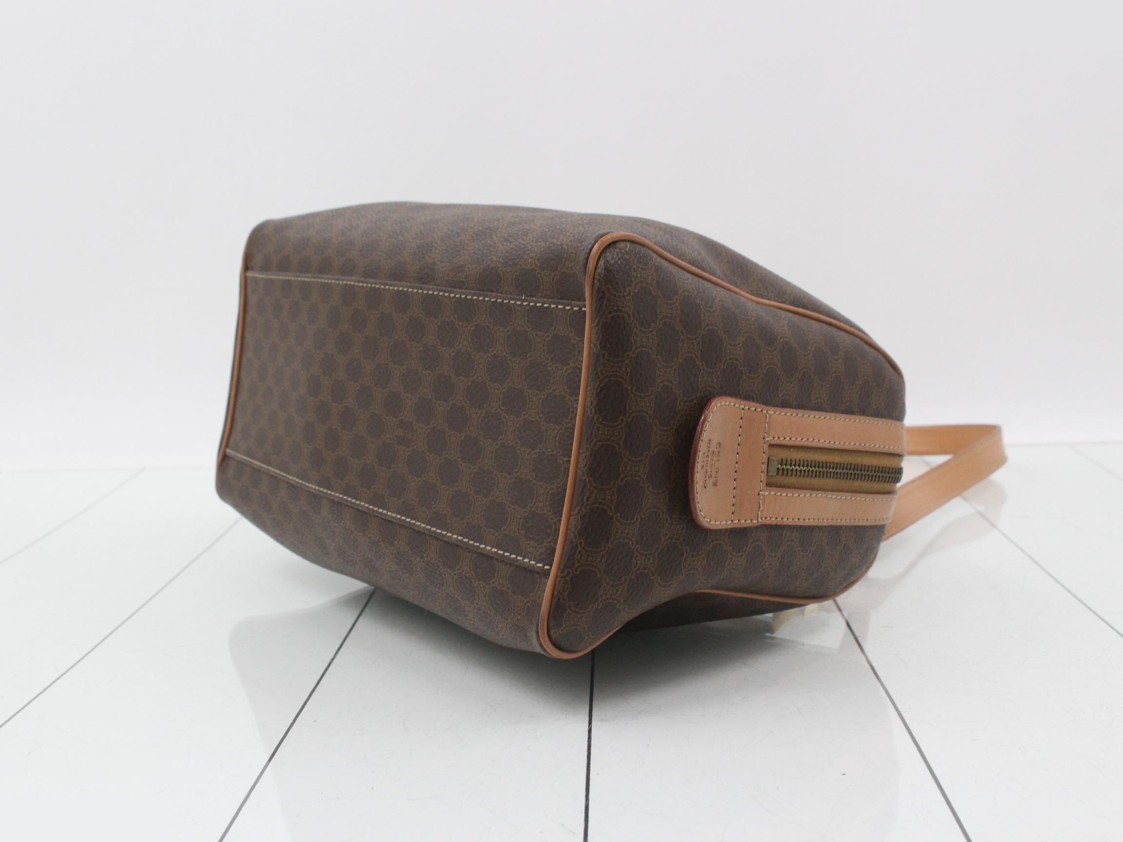 Macadam Crossbody Bag with Strap, 2-Way Style, Brown/Beige, Gold Hardware — view 6