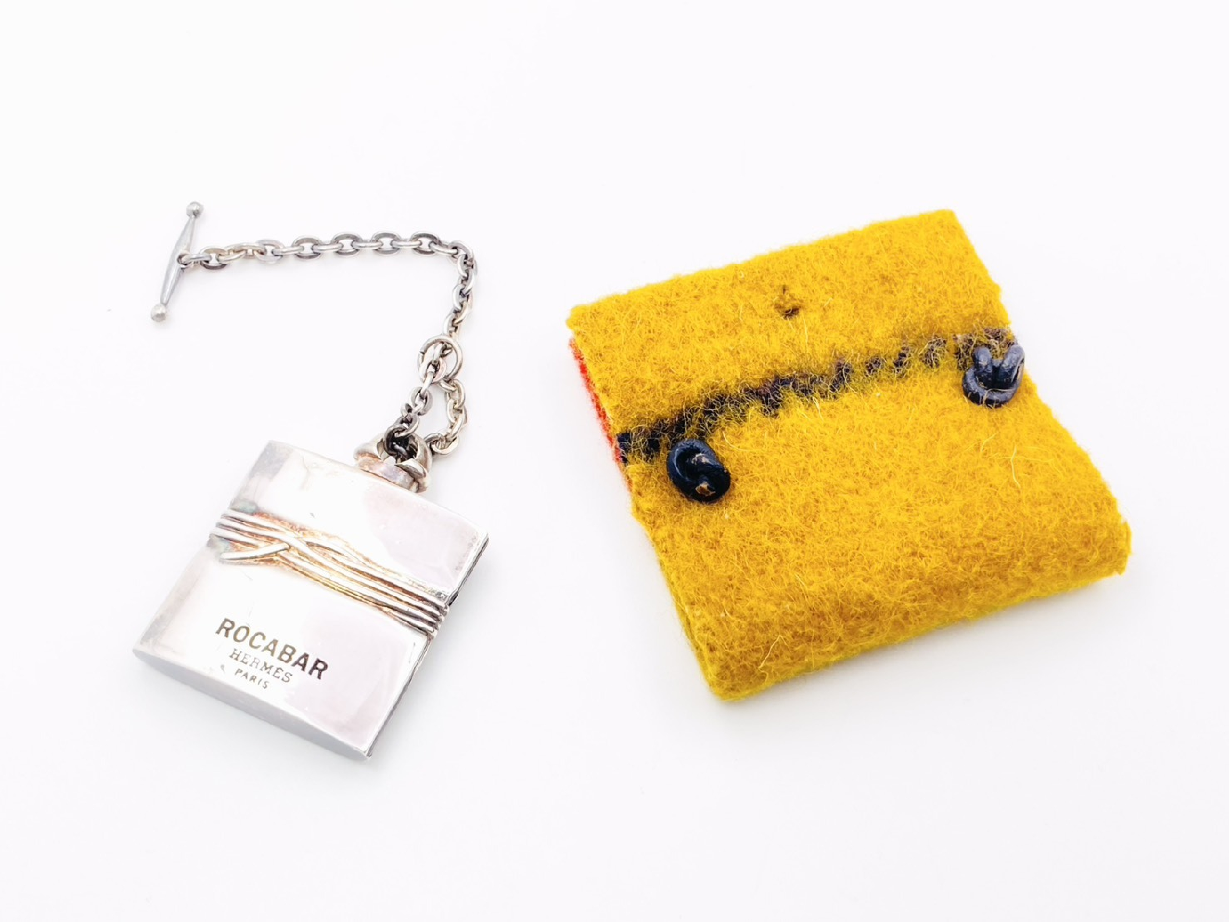 Rocabar Perfume Bottle Motif Charm, Metal Silver, Fabric Case, and Other Accessories — view 4