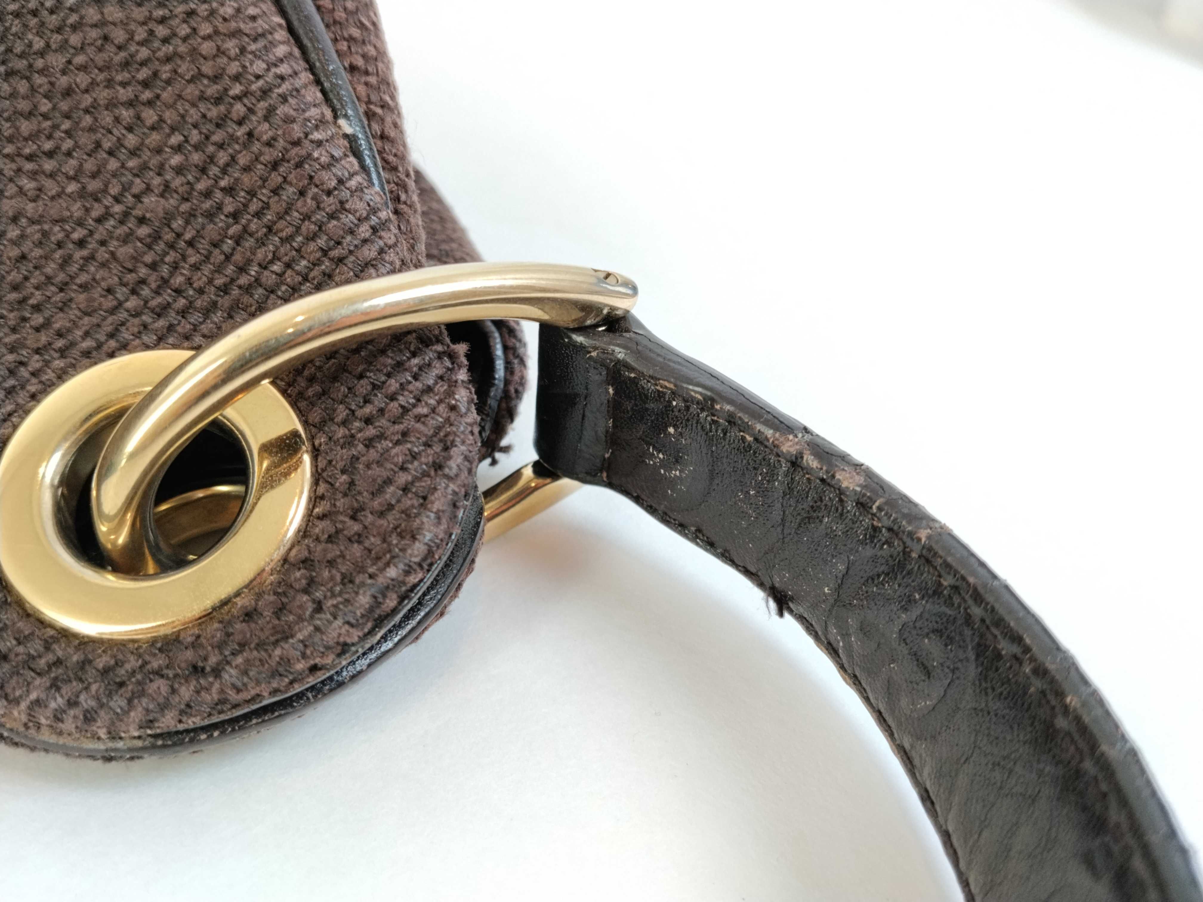 GG Shima Leather Canvas One-Shoulder Bag — view 14