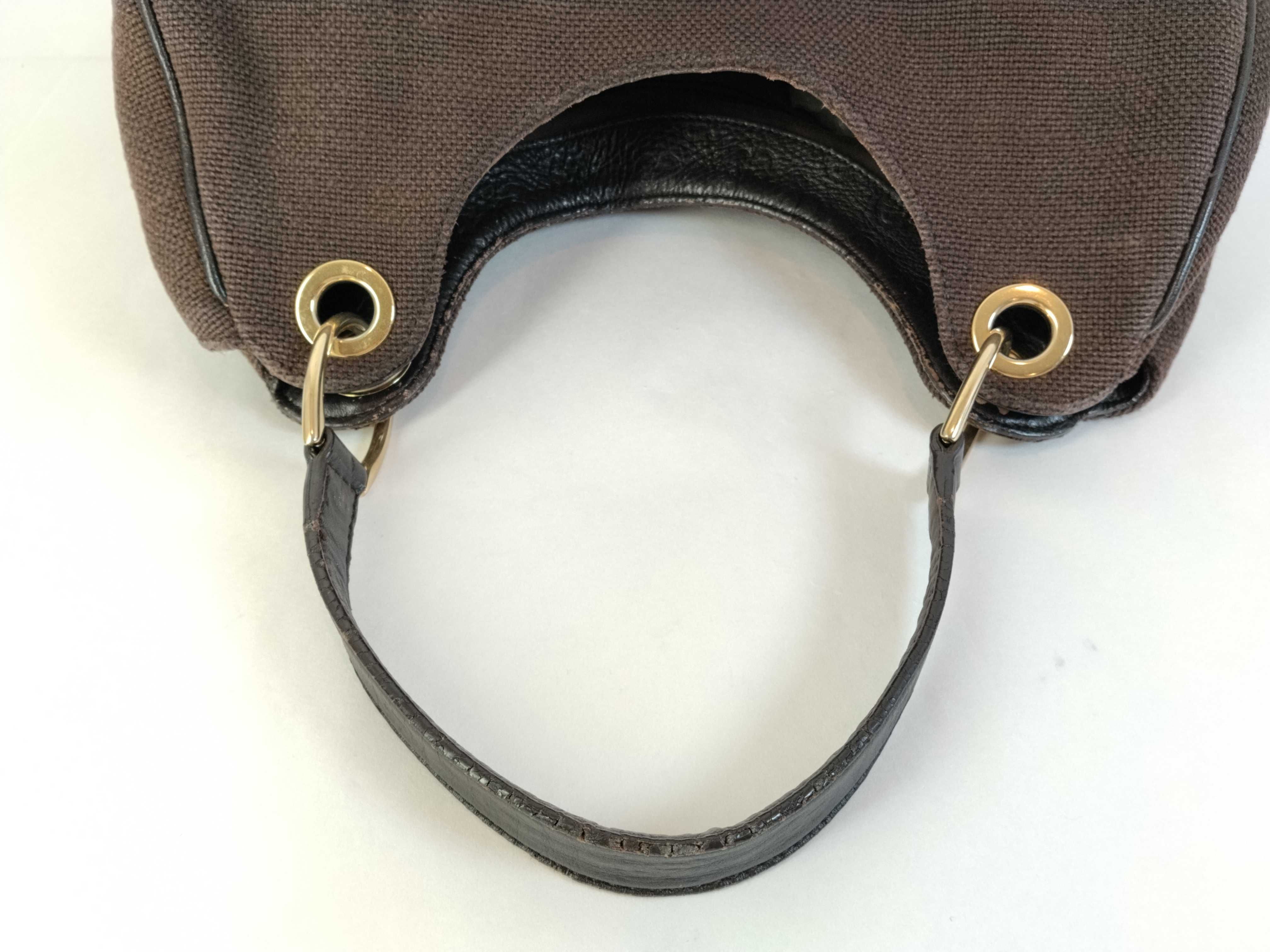 GG Shima Leather Canvas One-Shoulder Bag — view 3