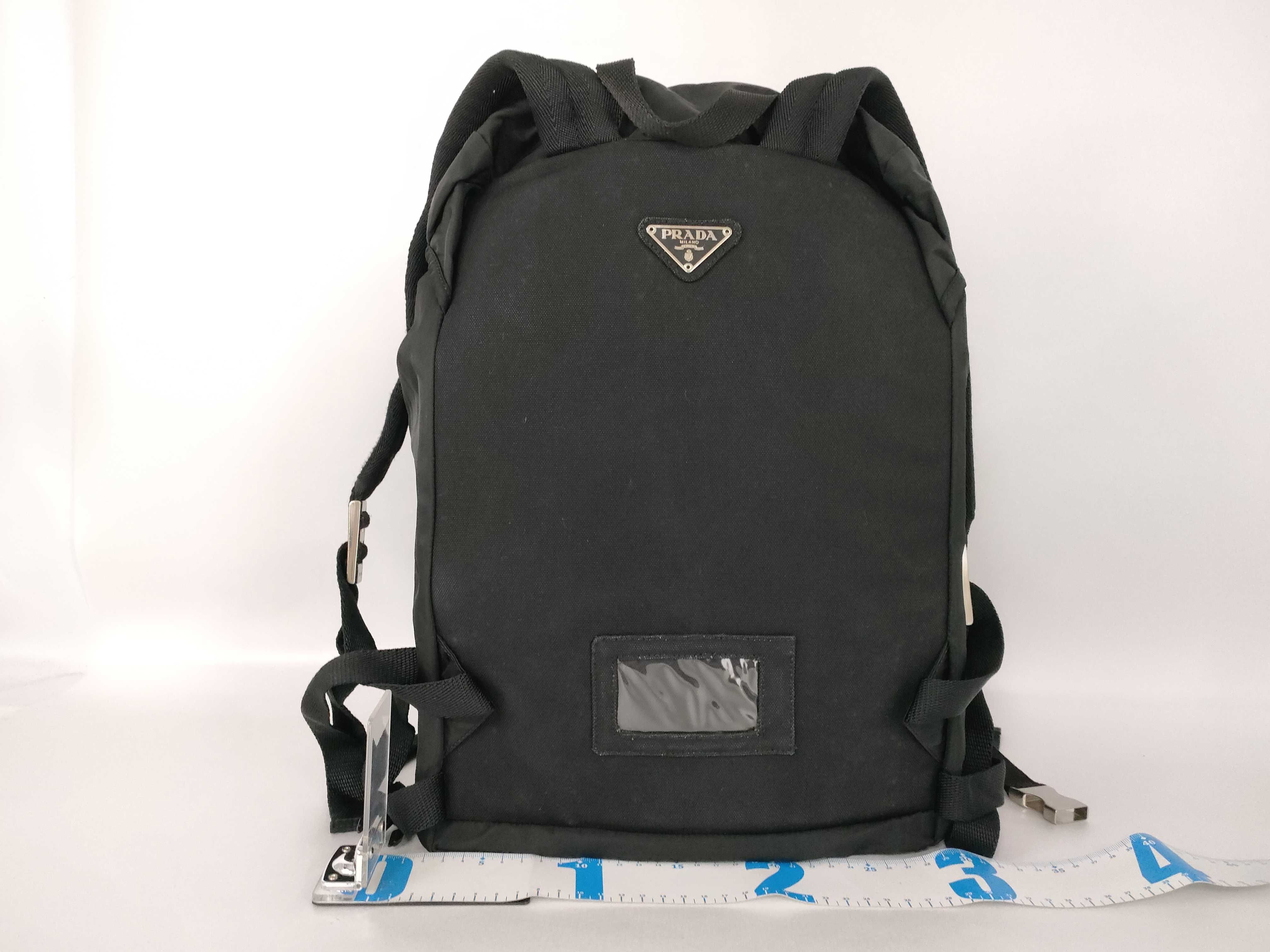 Nylon Prada Tessuto Backpack Triangle Plate Rucksack — view 2