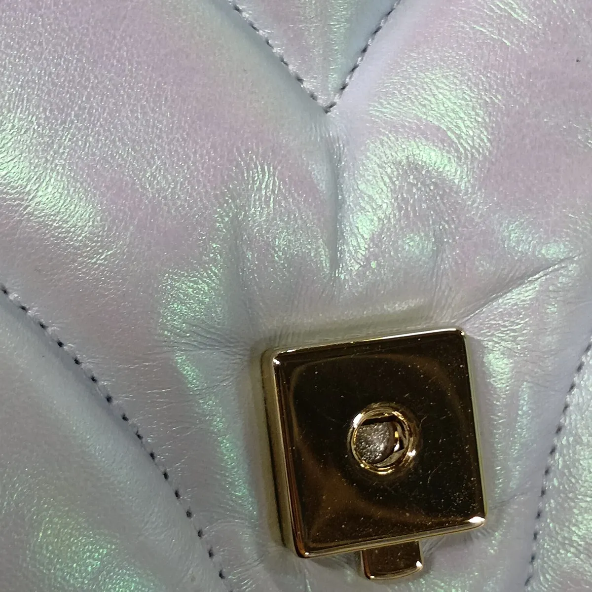 GG Marmont Leather Chain Shoulder Bag, Blue x Aurora, 739682 — view 13