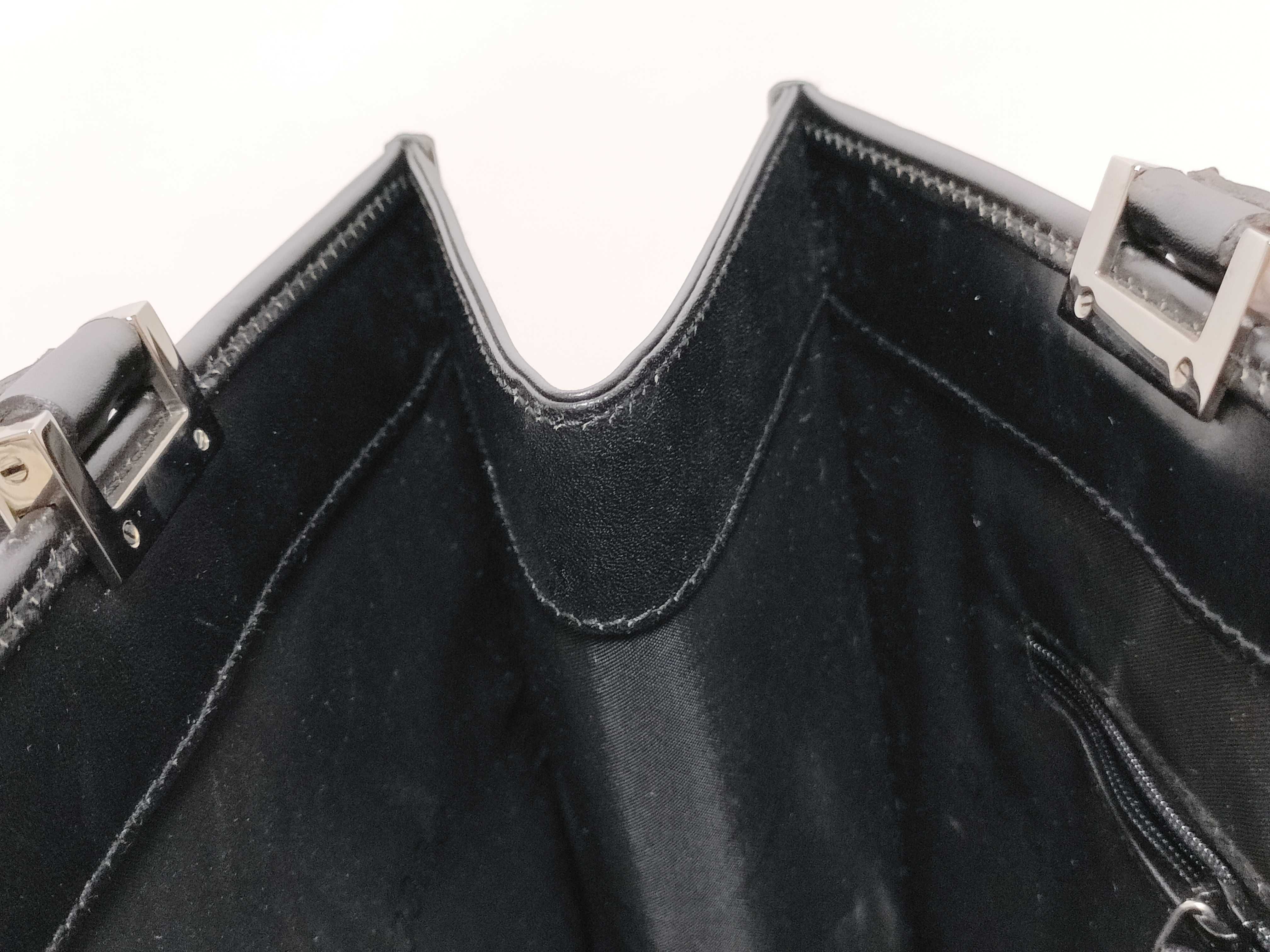 Jackie Leather Tote Bag (Black) — view 9