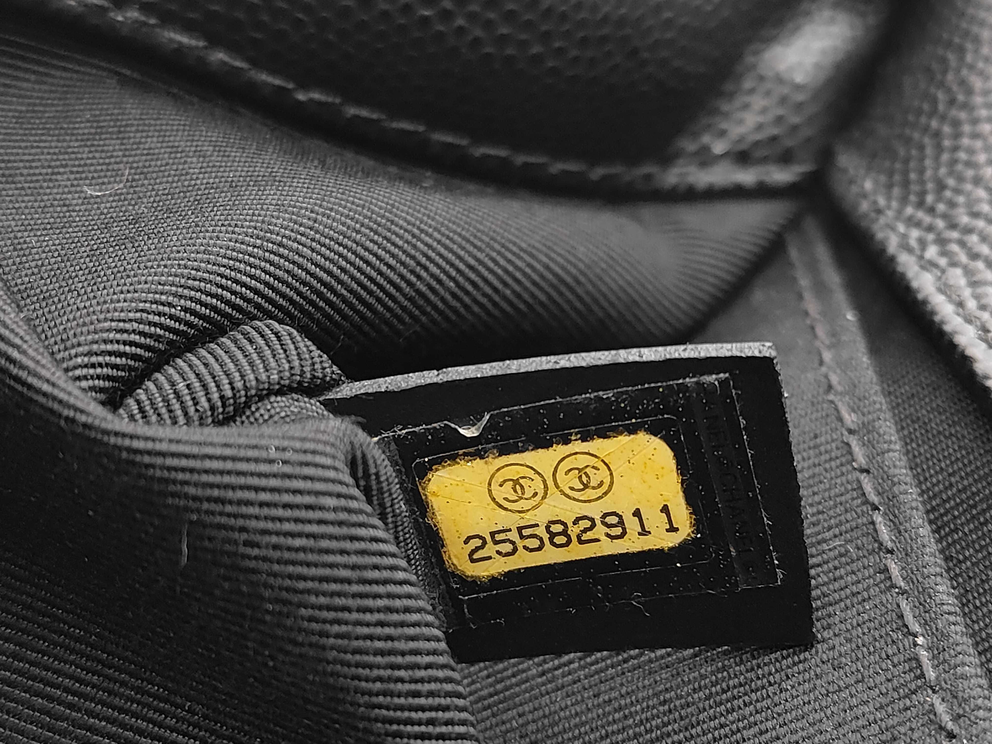 Caviar Skin V-Stitch Boy 25 Chain Shoulder Bag, Black, Serial Number 25 — view 11