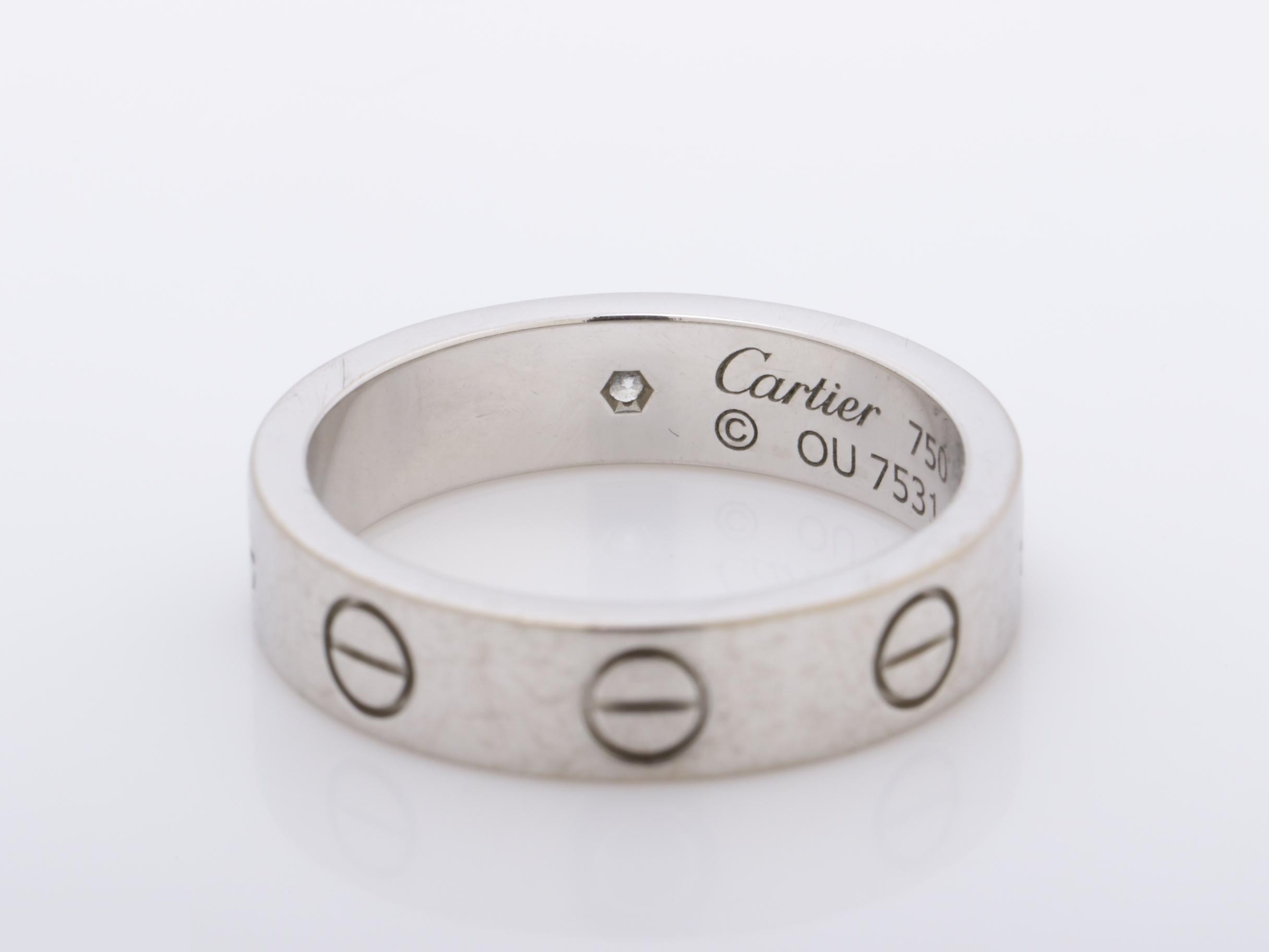 Mini Love Ring, 750WG, Diamond, 4.2g, Size #46 — view 4