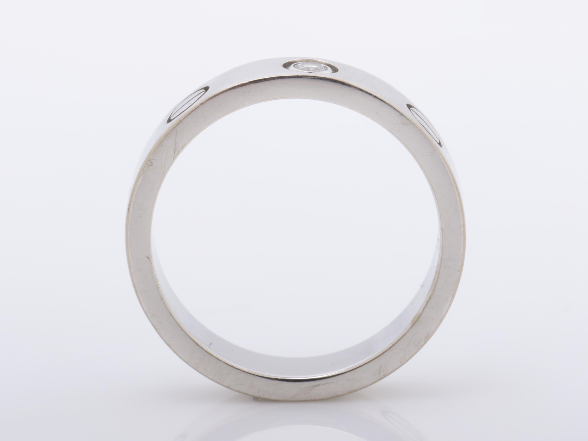 Mini Love Ring, 750WG, Diamond, 4.2g, Size #46 — view 5