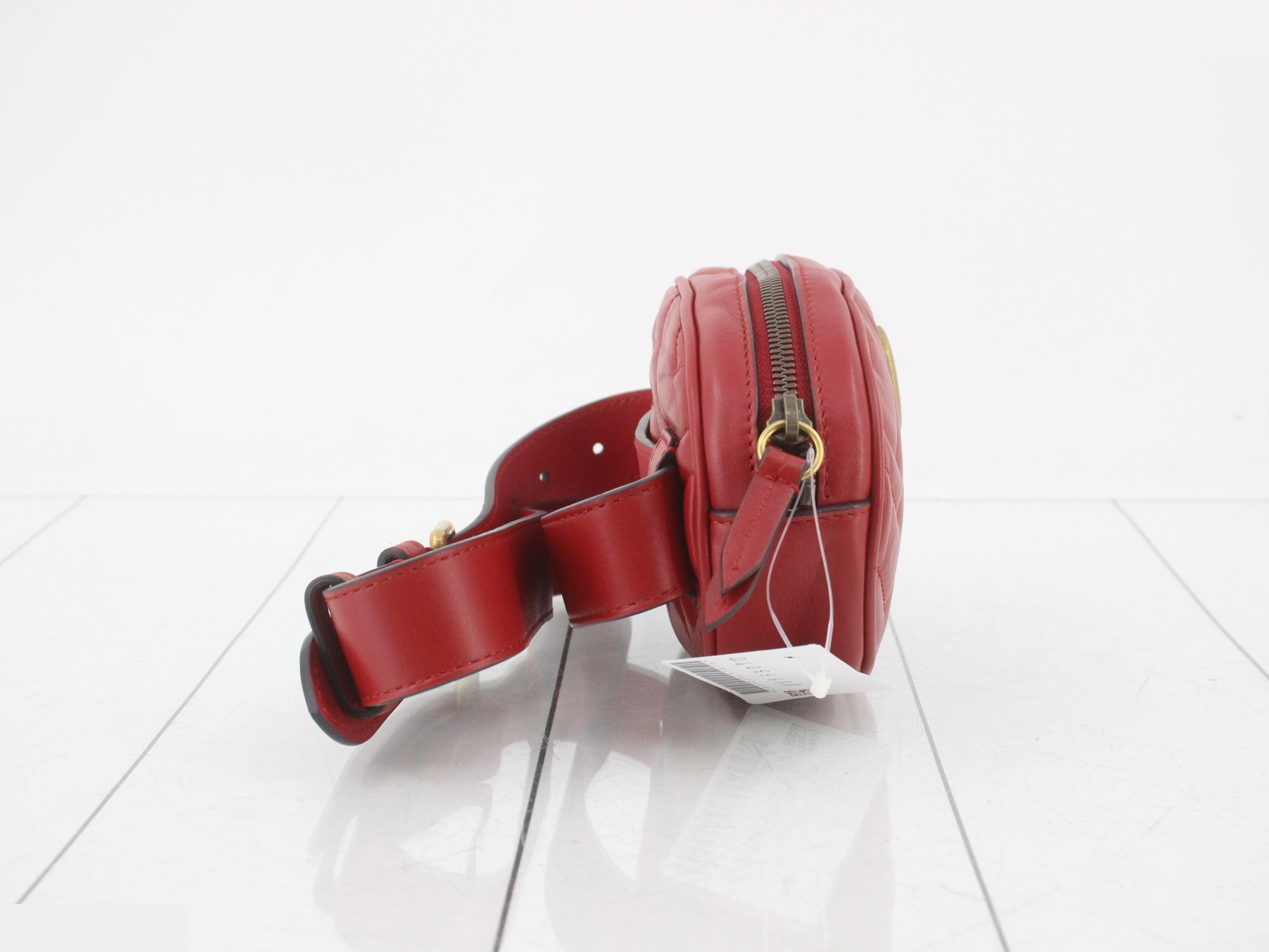 Marmont Leather Red Chain Shoulder Bag — view 4