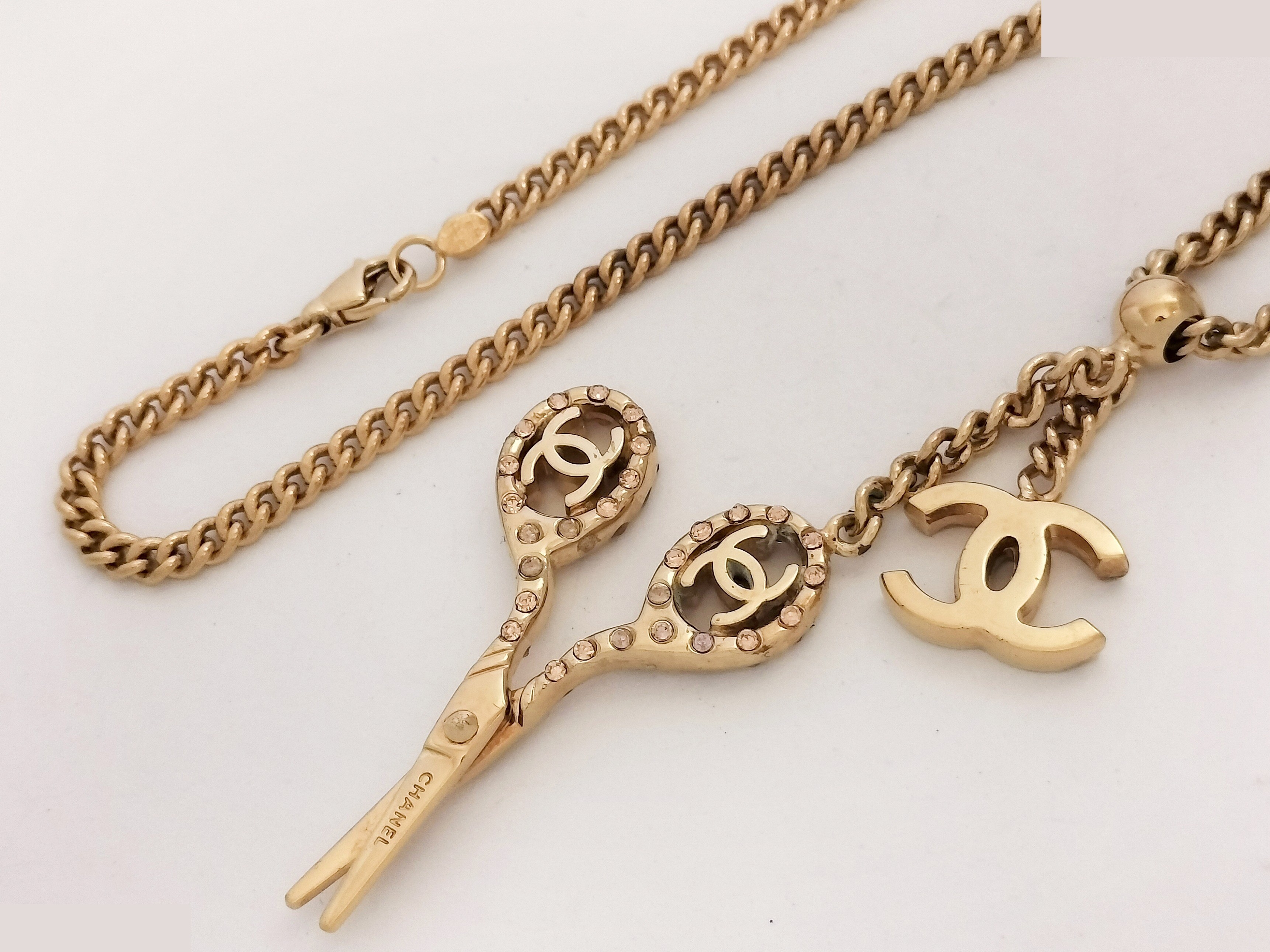 Coco Scissors Gold Necklace Chain Approx. 40cm
