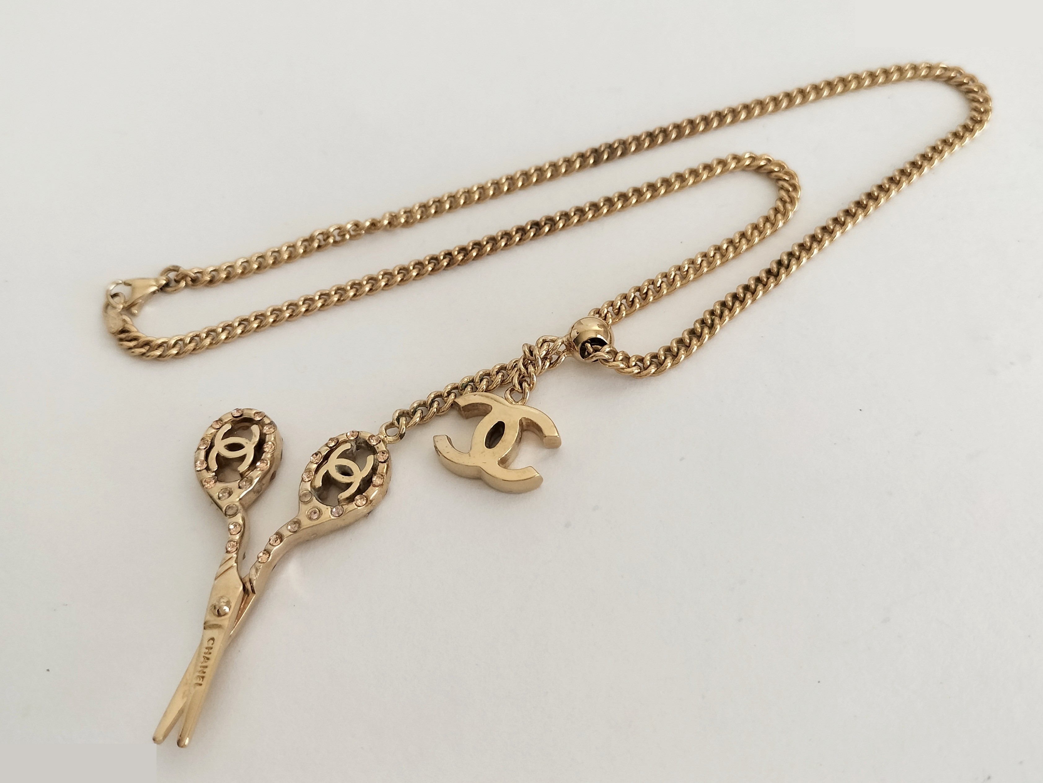 Coco Scissors Gold Necklace Chain Approx. 40cm — view 2