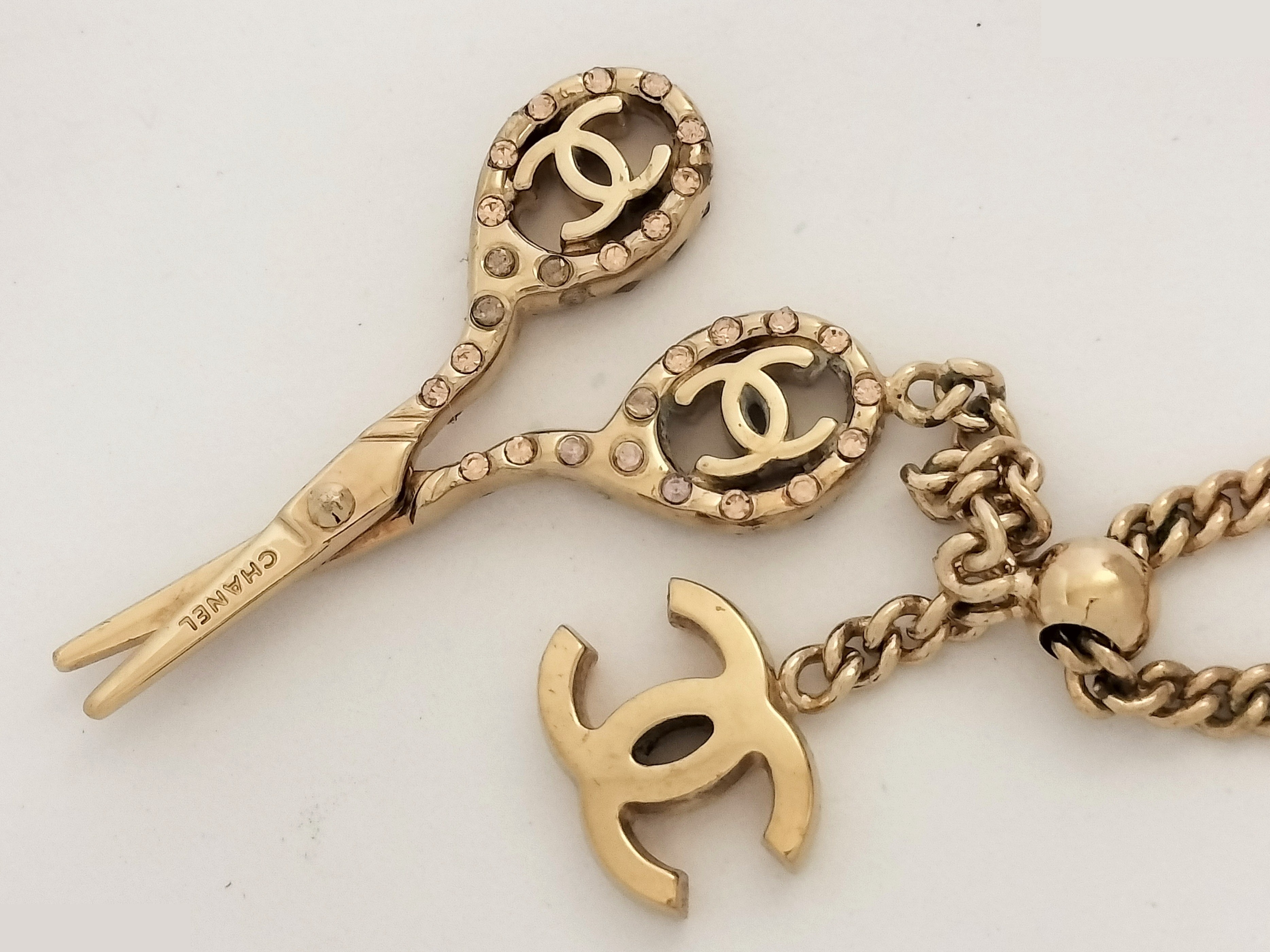 Coco Scissors Gold Necklace Chain Approx. 40cm — view 5