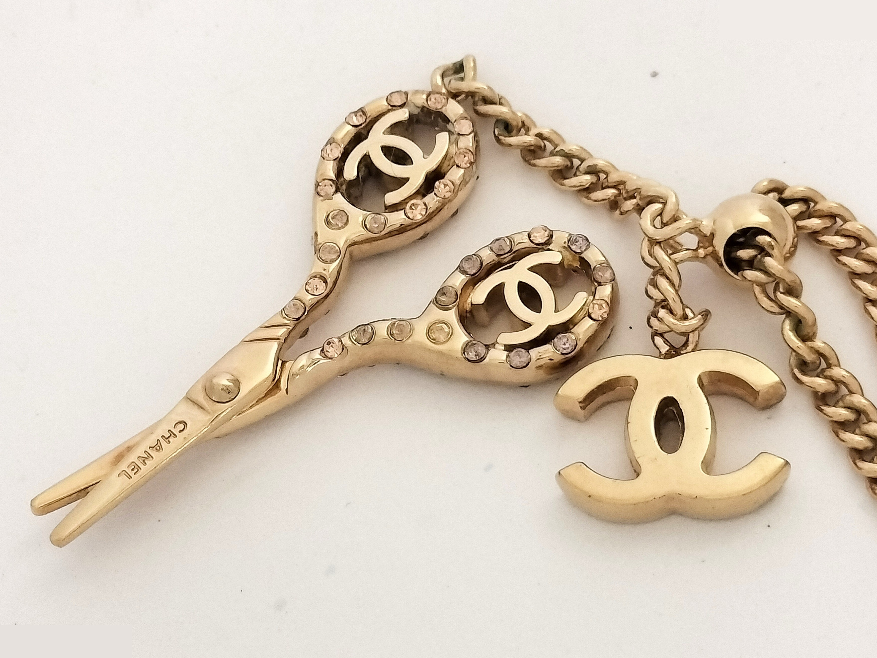 Coco Scissors Gold Necklace Chain Approx. 40cm — view 6