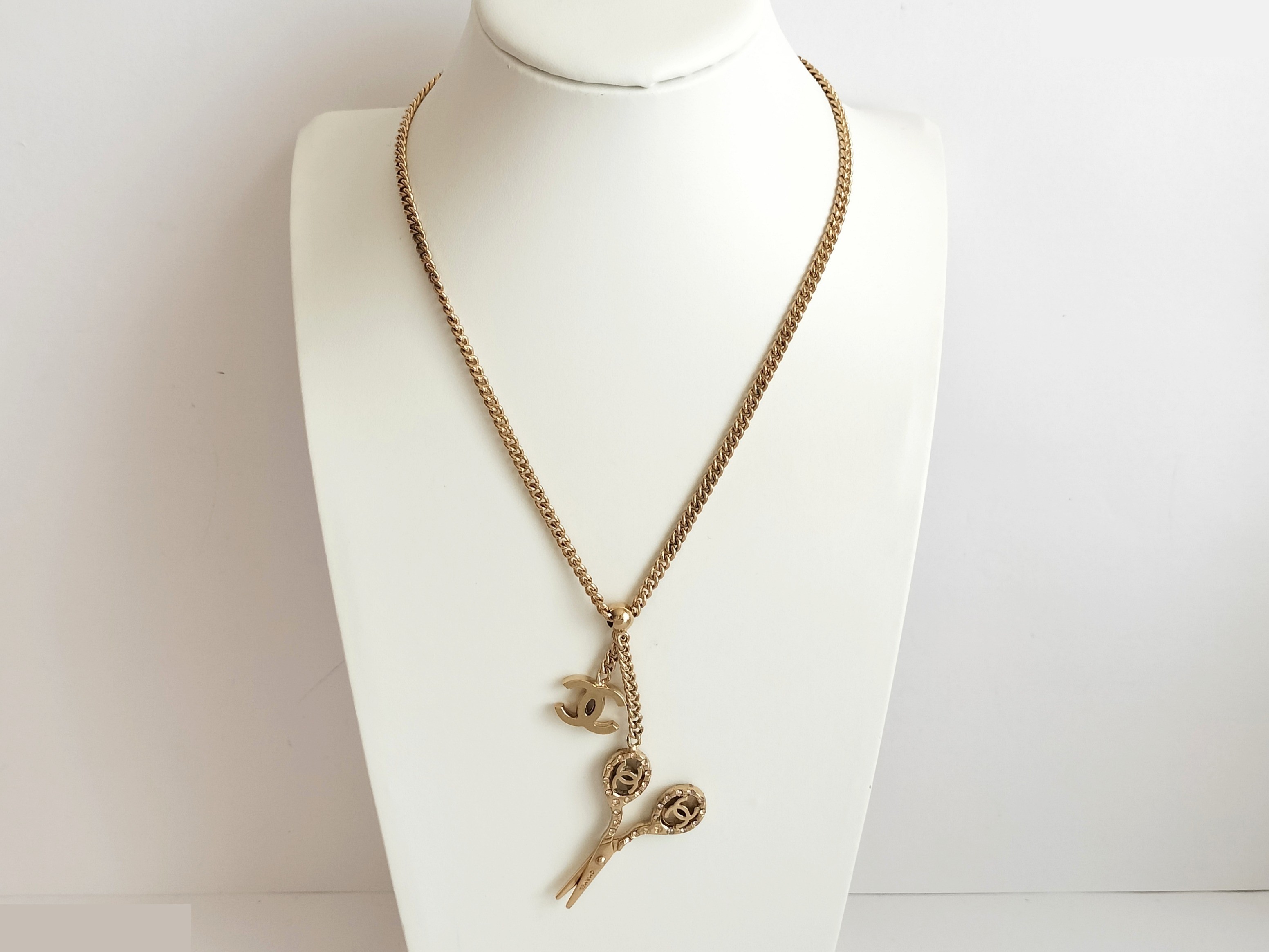 Coco Scissors Gold Necklace Chain Approx. 40cm — view 9