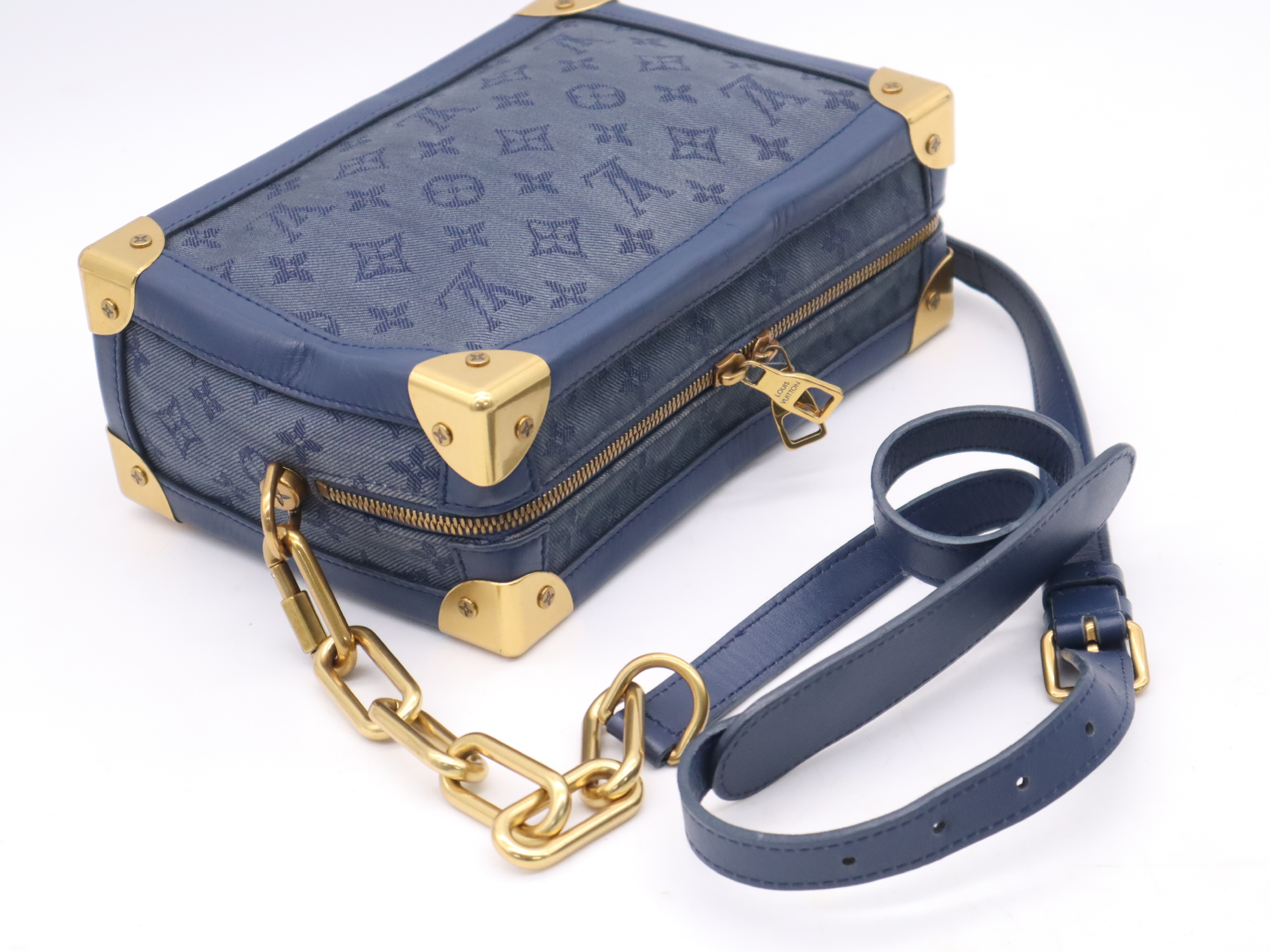 M44723 Monogram Denim Soft Trunk Shoulder Bag with Shoulder Strap — view 6