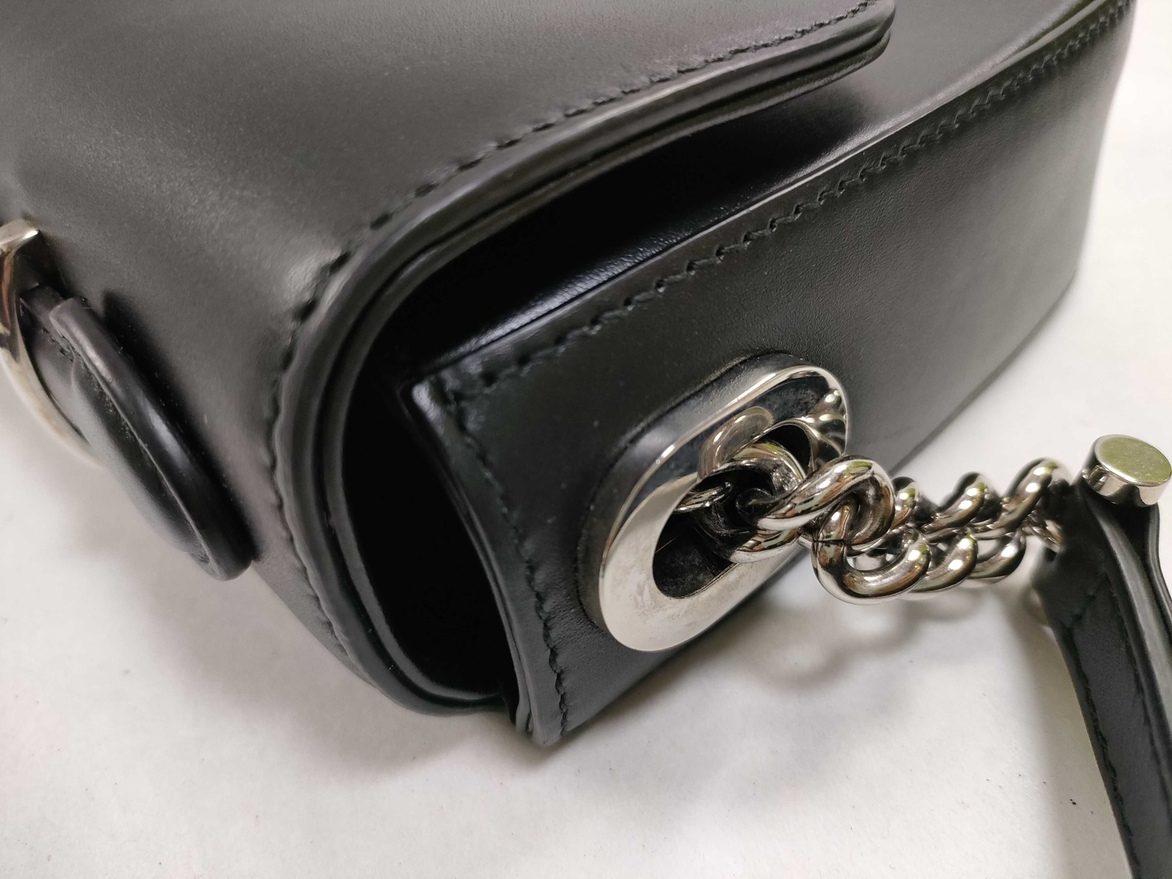 Shoulder Bag 739721 Black Leather Double G Shoulder Bag — view 5