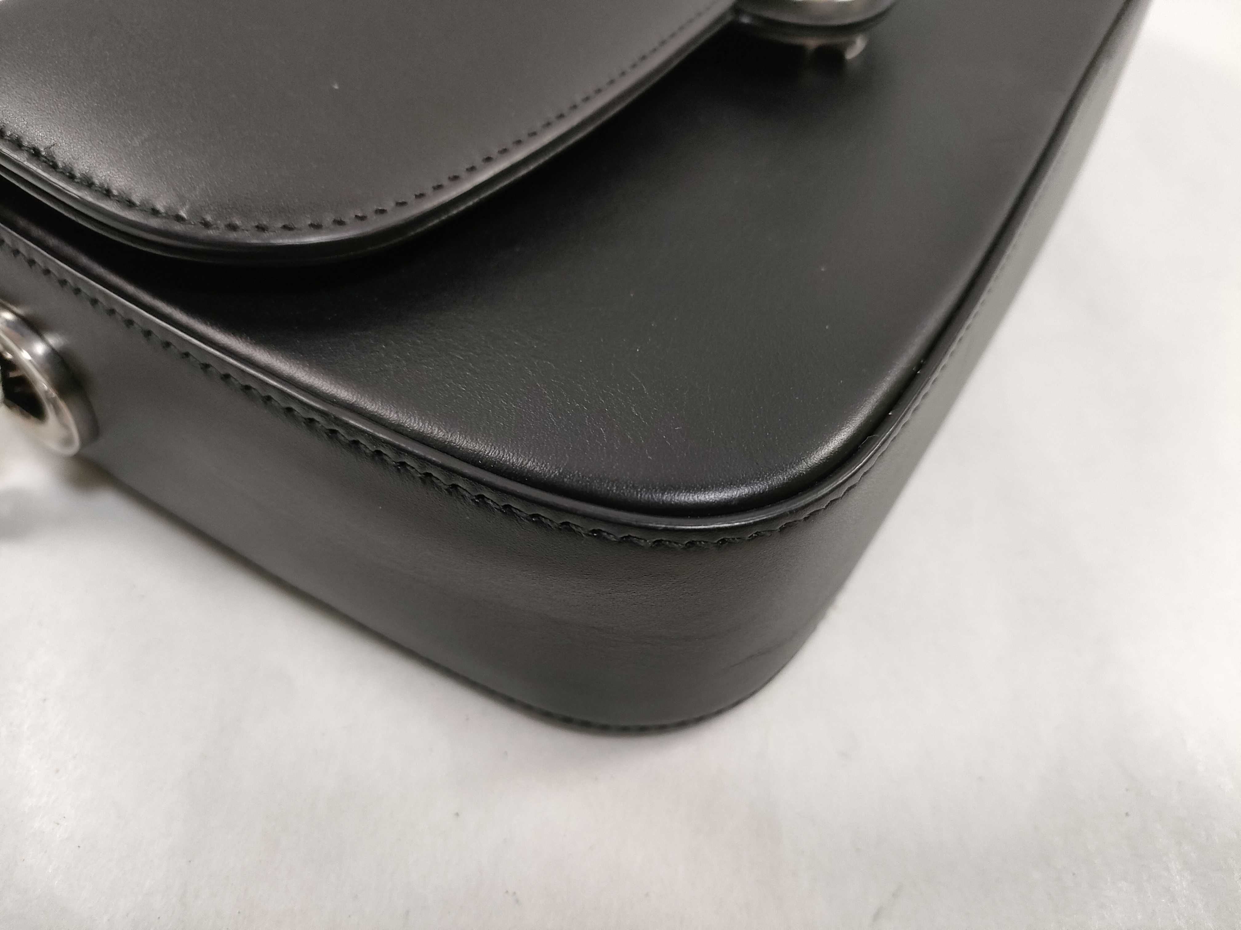 Shoulder Bag 739721 Black Leather Double G Shoulder Bag — view 6