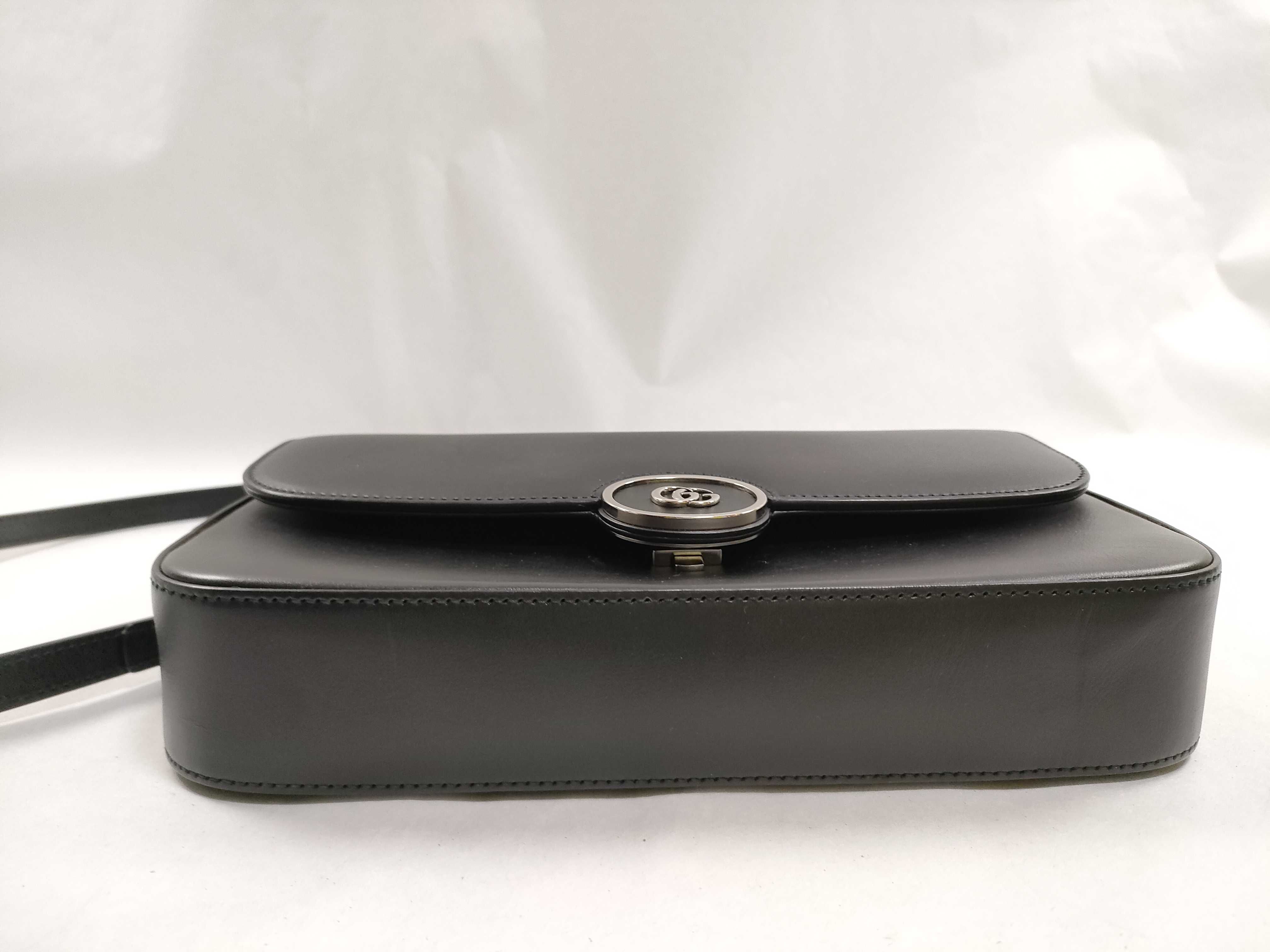 Shoulder Bag 739721 Black Leather Double G Shoulder Bag — view 7