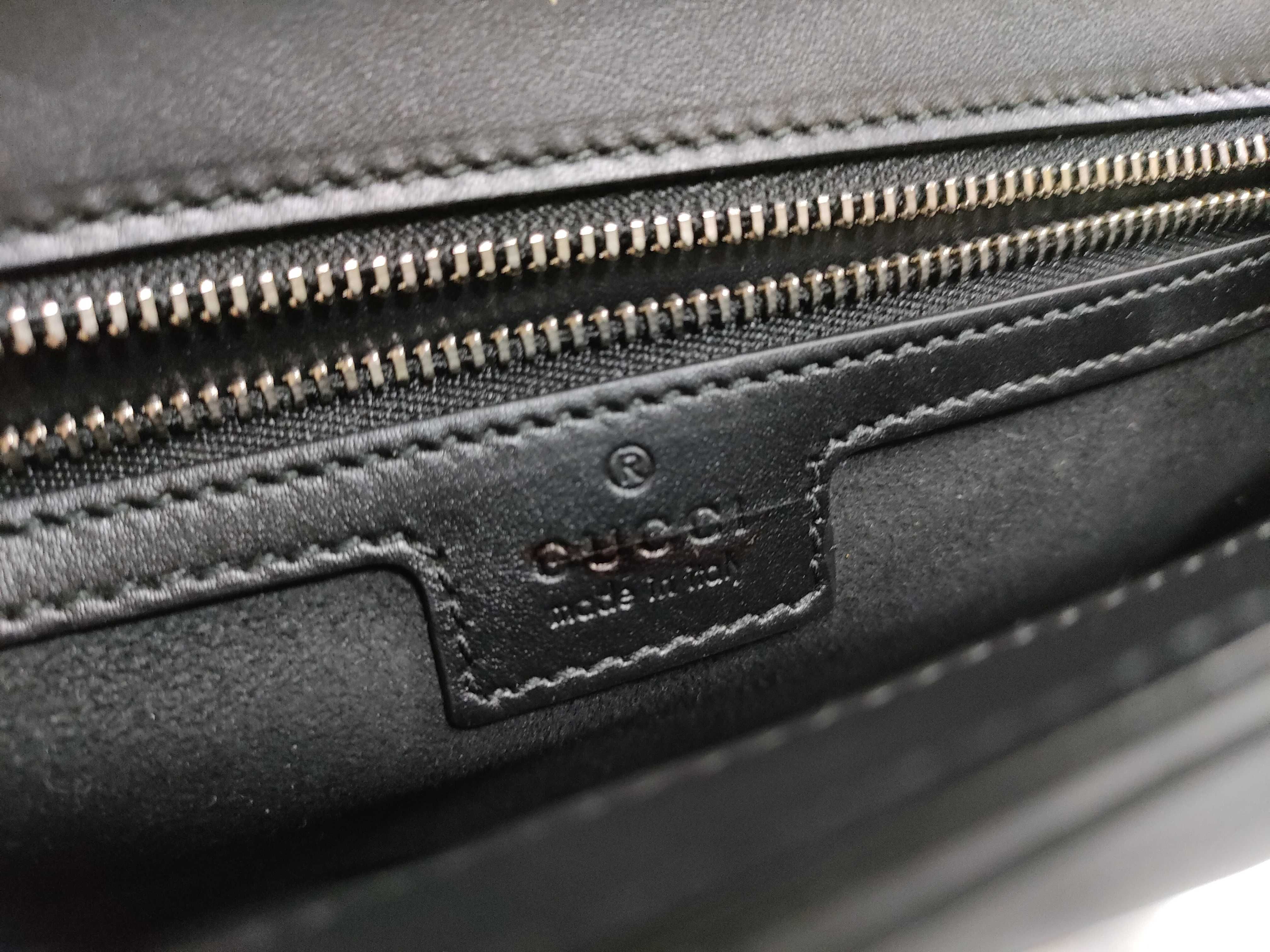 Shoulder Bag 739721 Black Leather Double G Shoulder Bag — view 9