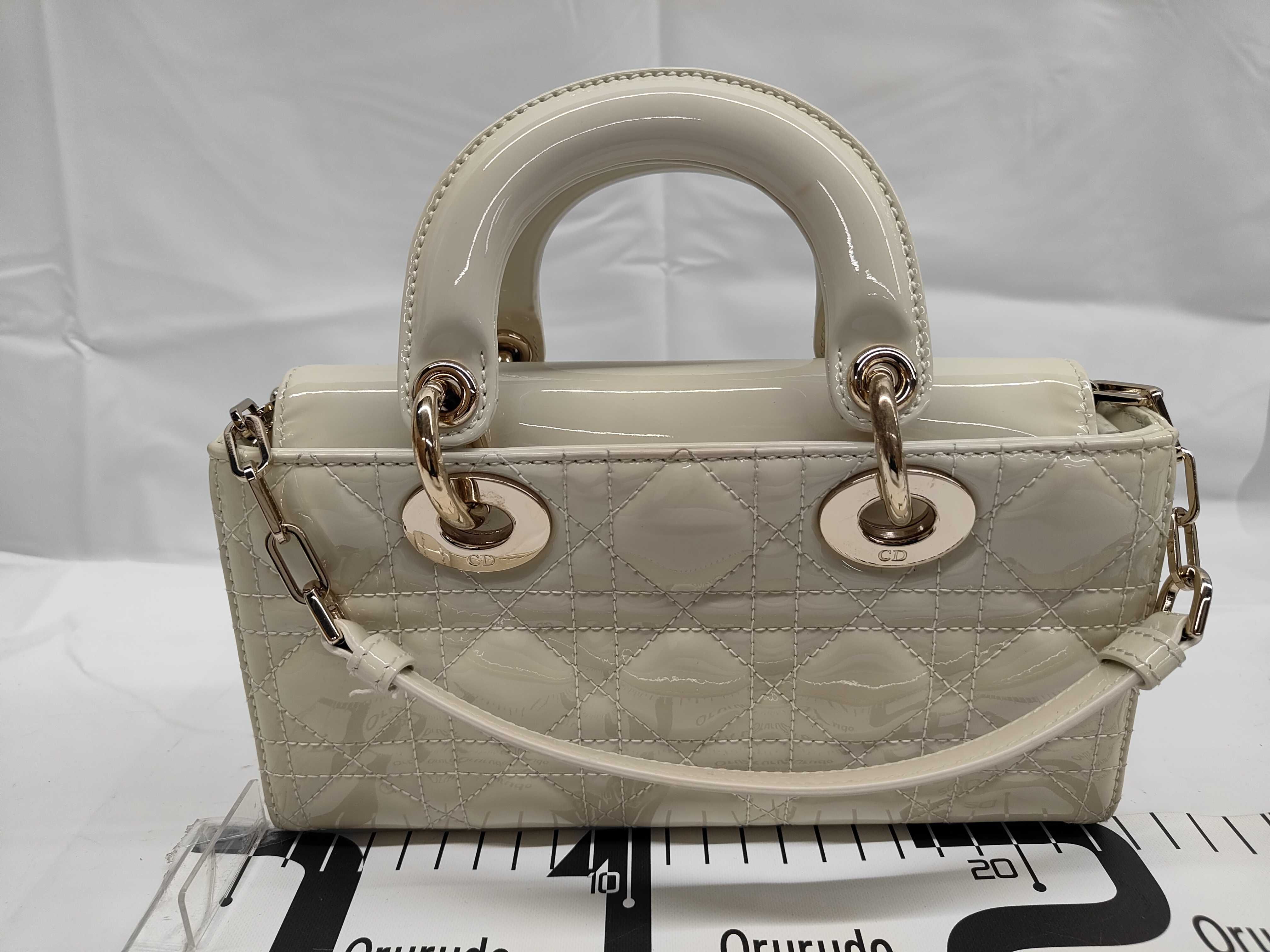 Christian Lady D Joy Cannage Gold Hardware 2-way Handbag Shoulder Bag Handbag — view 2