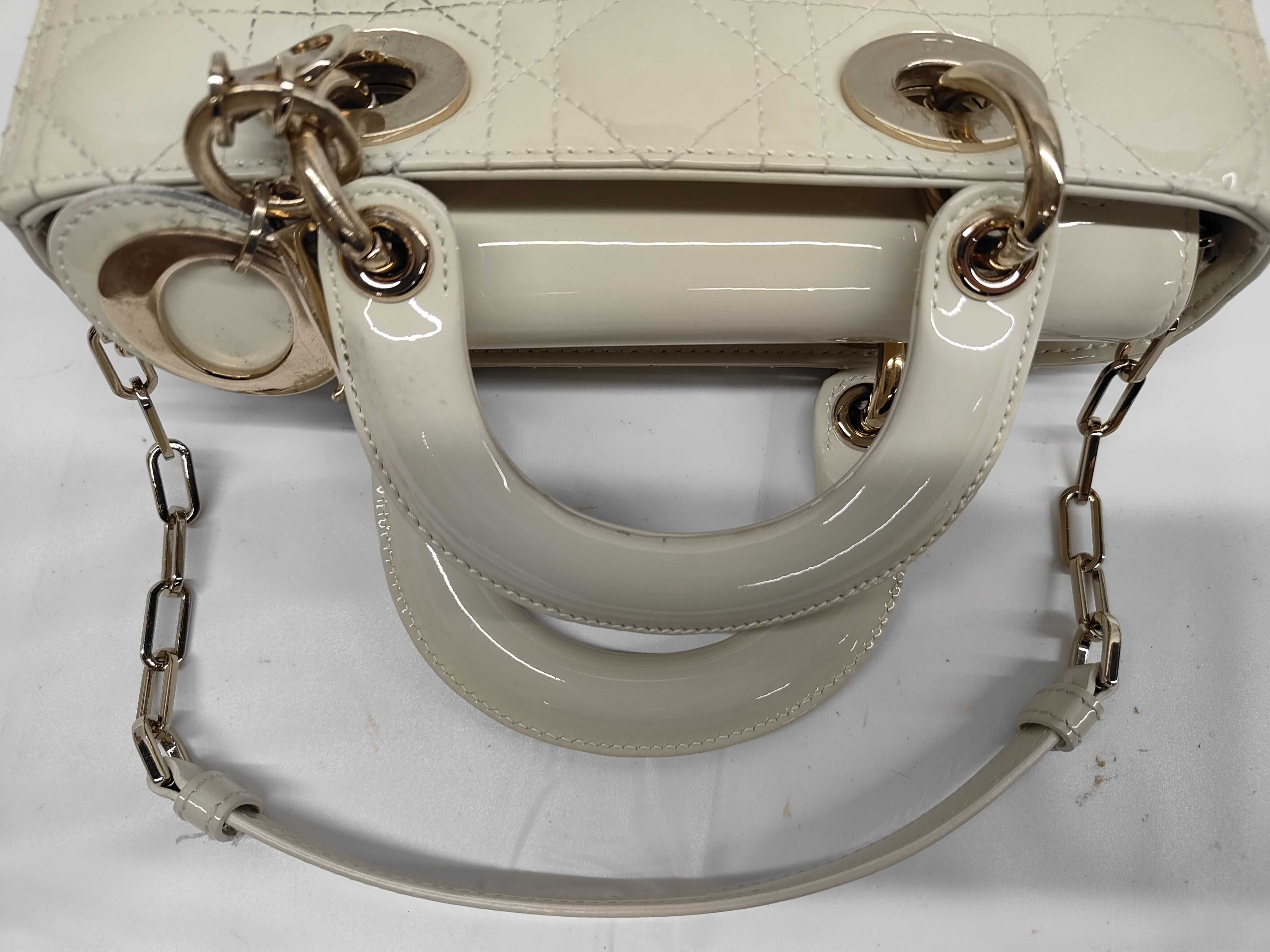 Christian Lady D Joy Cannage Gold Hardware 2-way Handbag Shoulder Bag Handbag — view 6