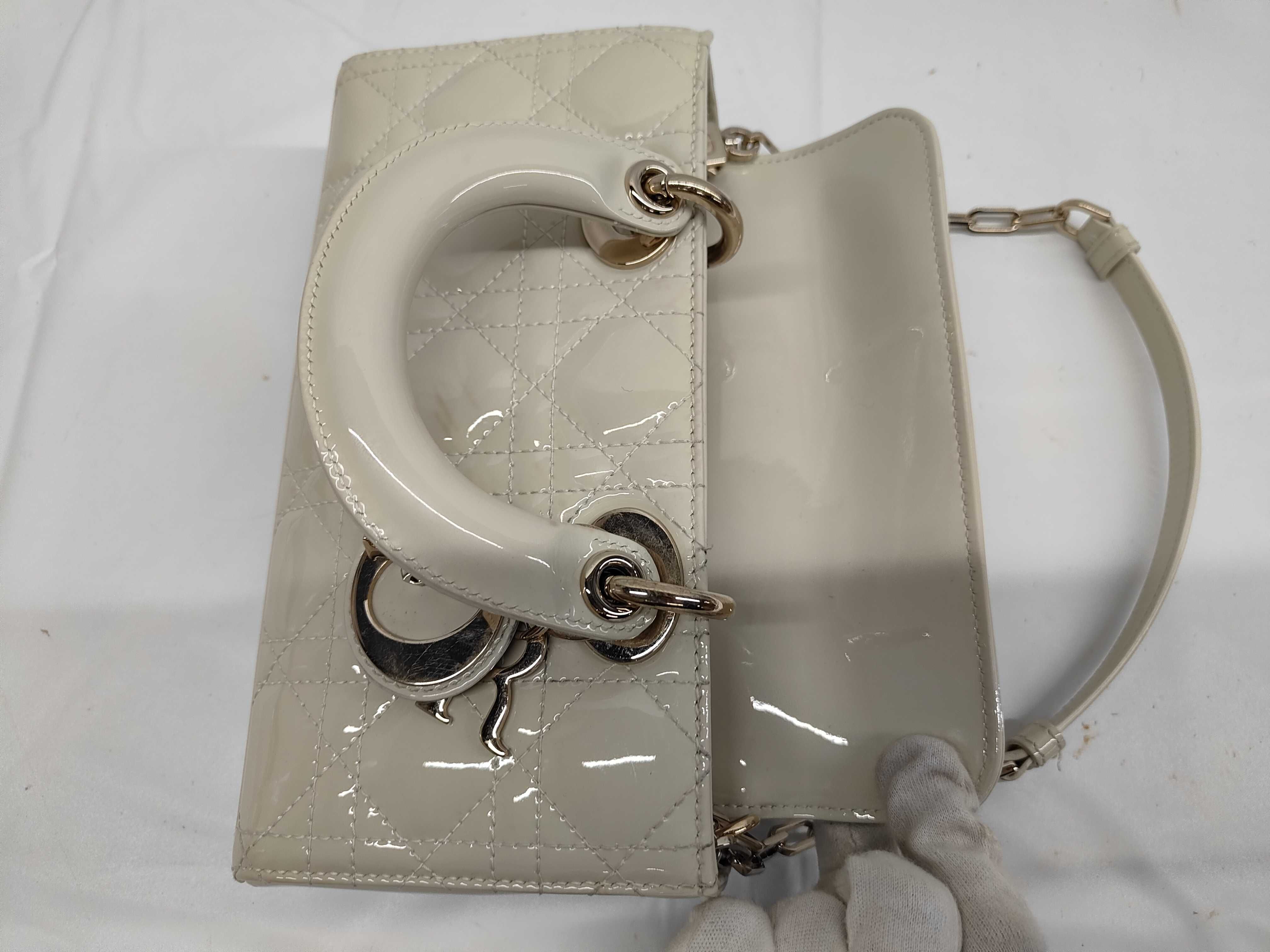 Christian Lady D Joy Cannage Gold Hardware 2-way Handbag Shoulder Bag Handbag — view 9