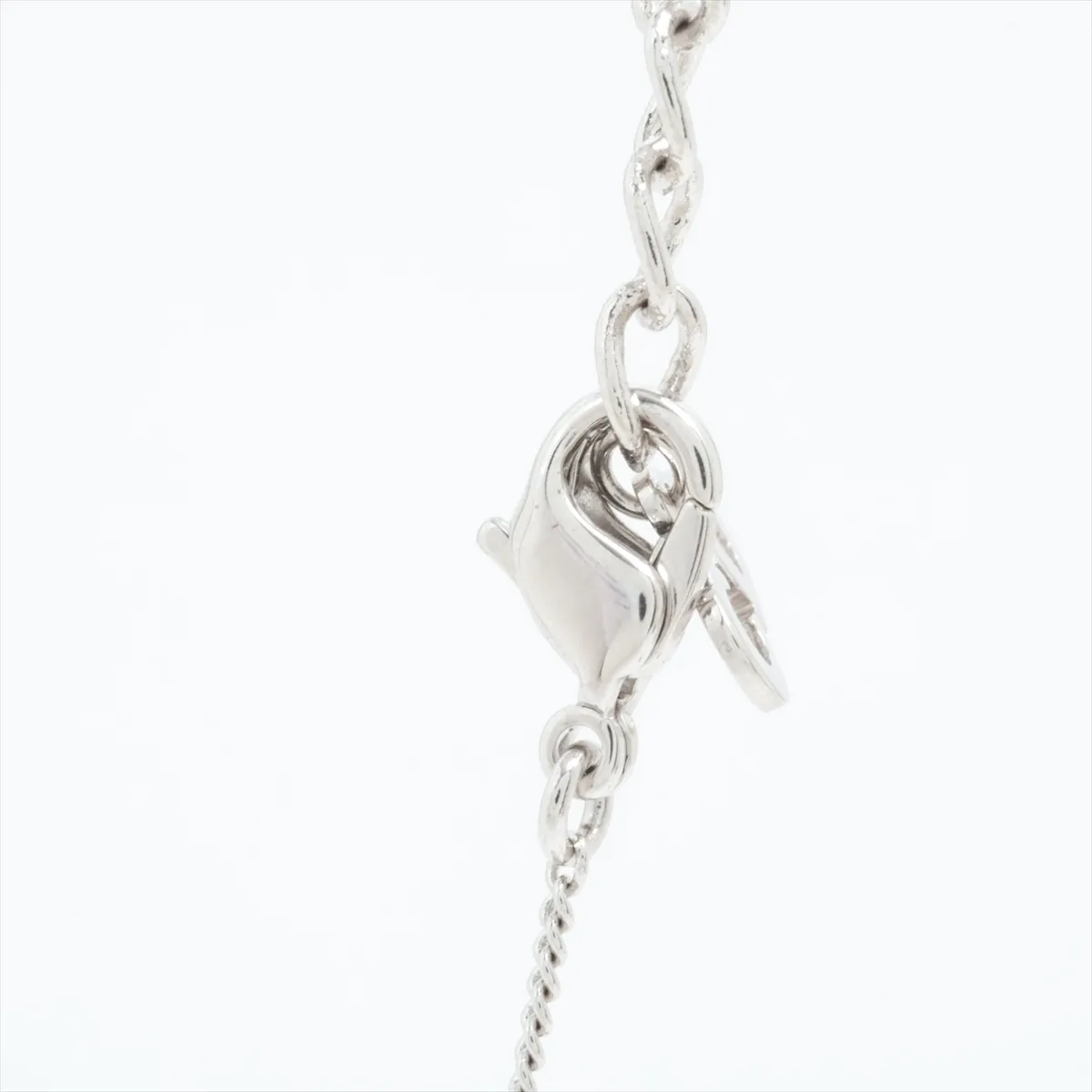 CD logo necklace, metal, silver. Shows signs of wear, — view 3