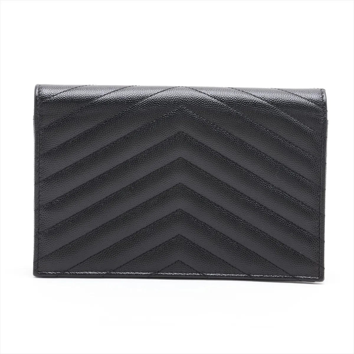 Cassandra Leather Chain Wallet, Black, 393953 — view 2