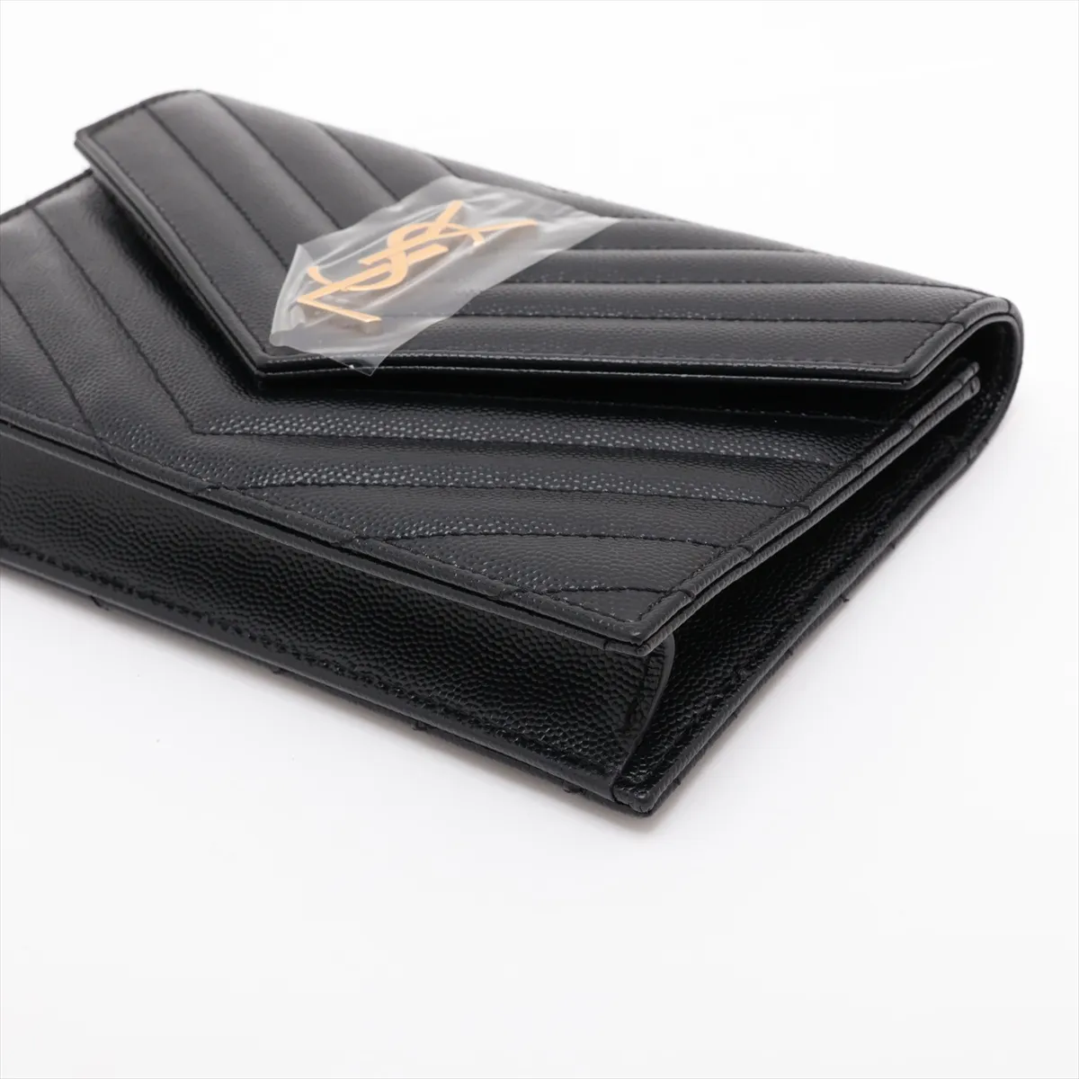 Cassandra Leather Chain Wallet, Black, 393953 — view 3