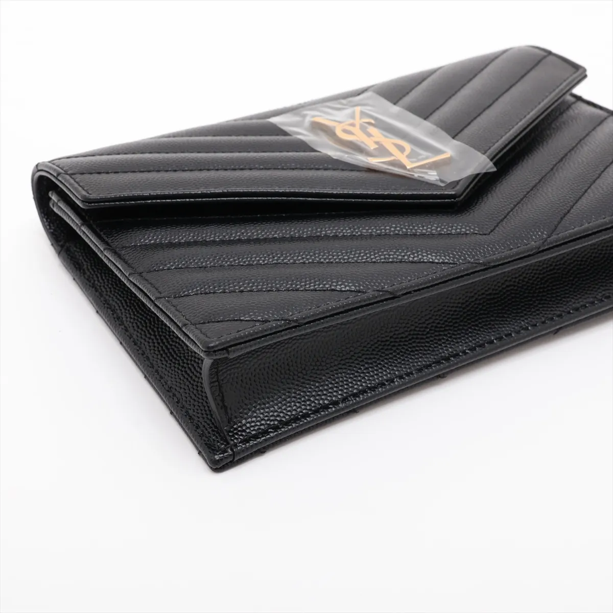 Cassandra Leather Chain Wallet, Black, 393953 — view 4