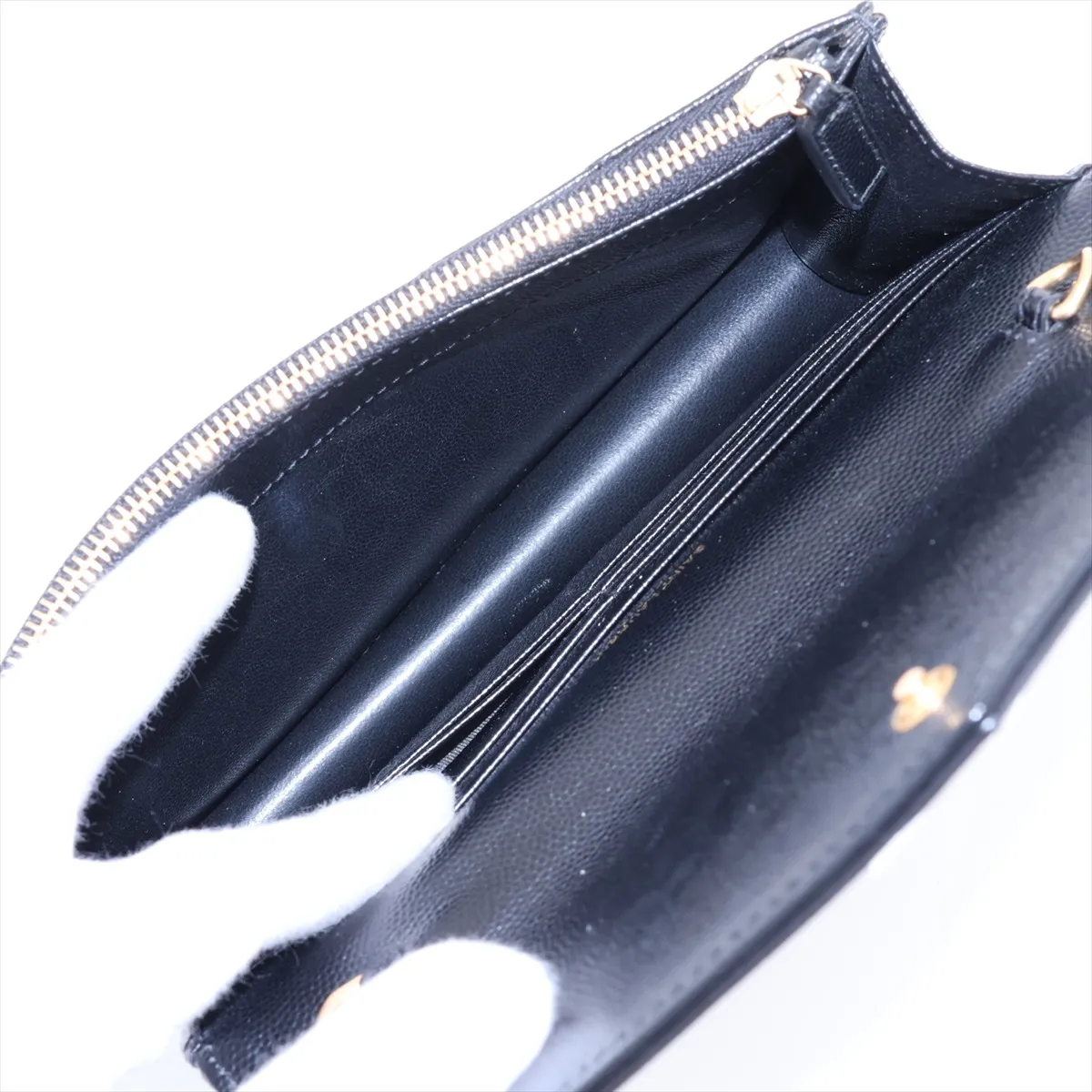 Cassandra Leather Chain Wallet, Black, 393953 — view 6