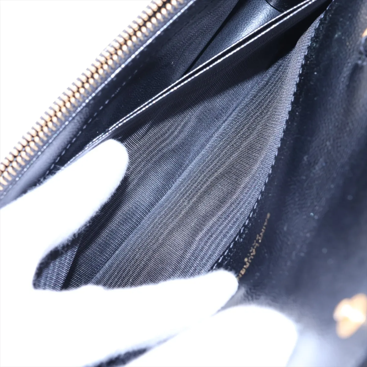 Cassandra Leather Chain Wallet, Black, 393953 — view 8
