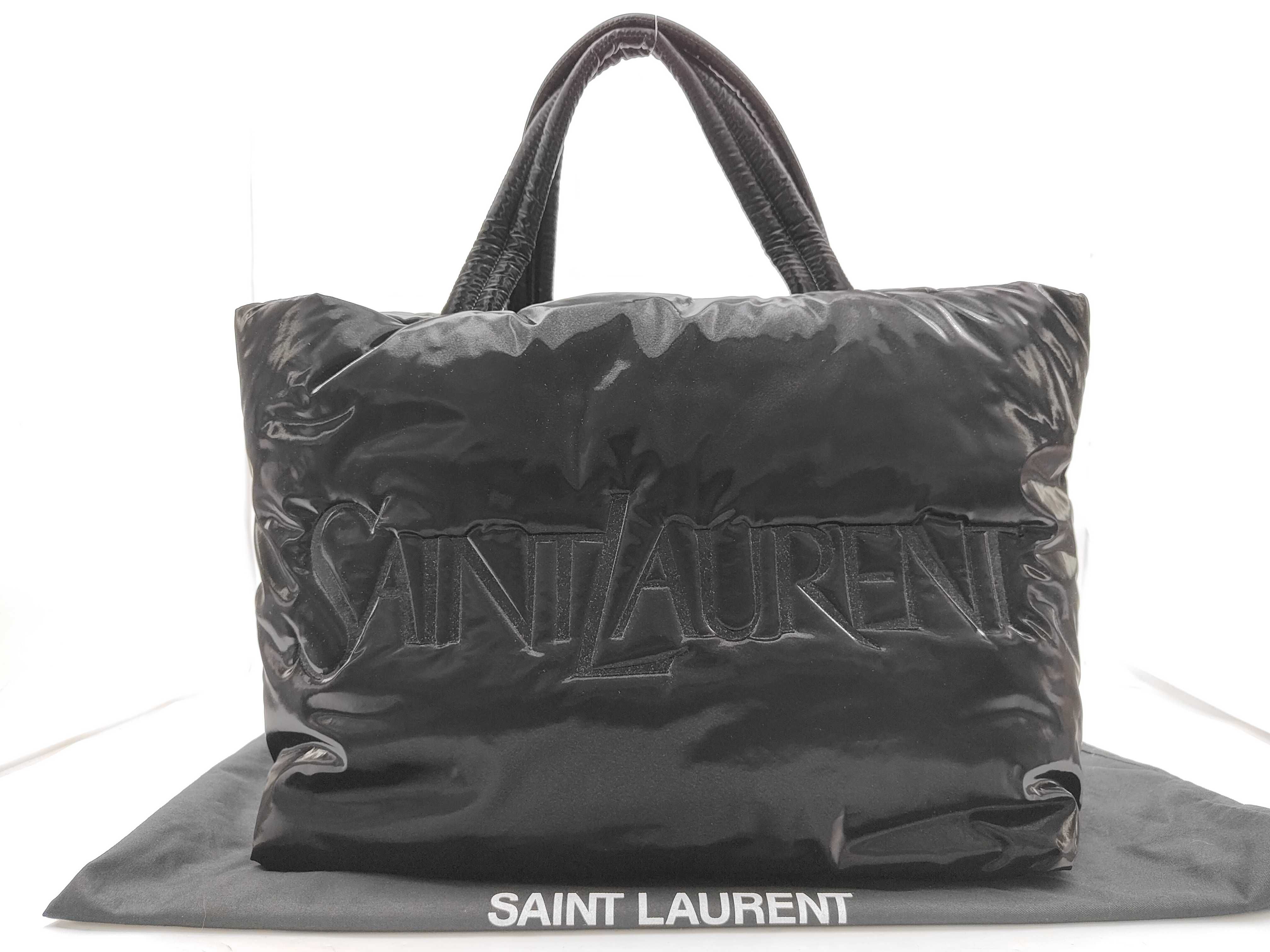 756269 Wide Puffer Black Tote Bag