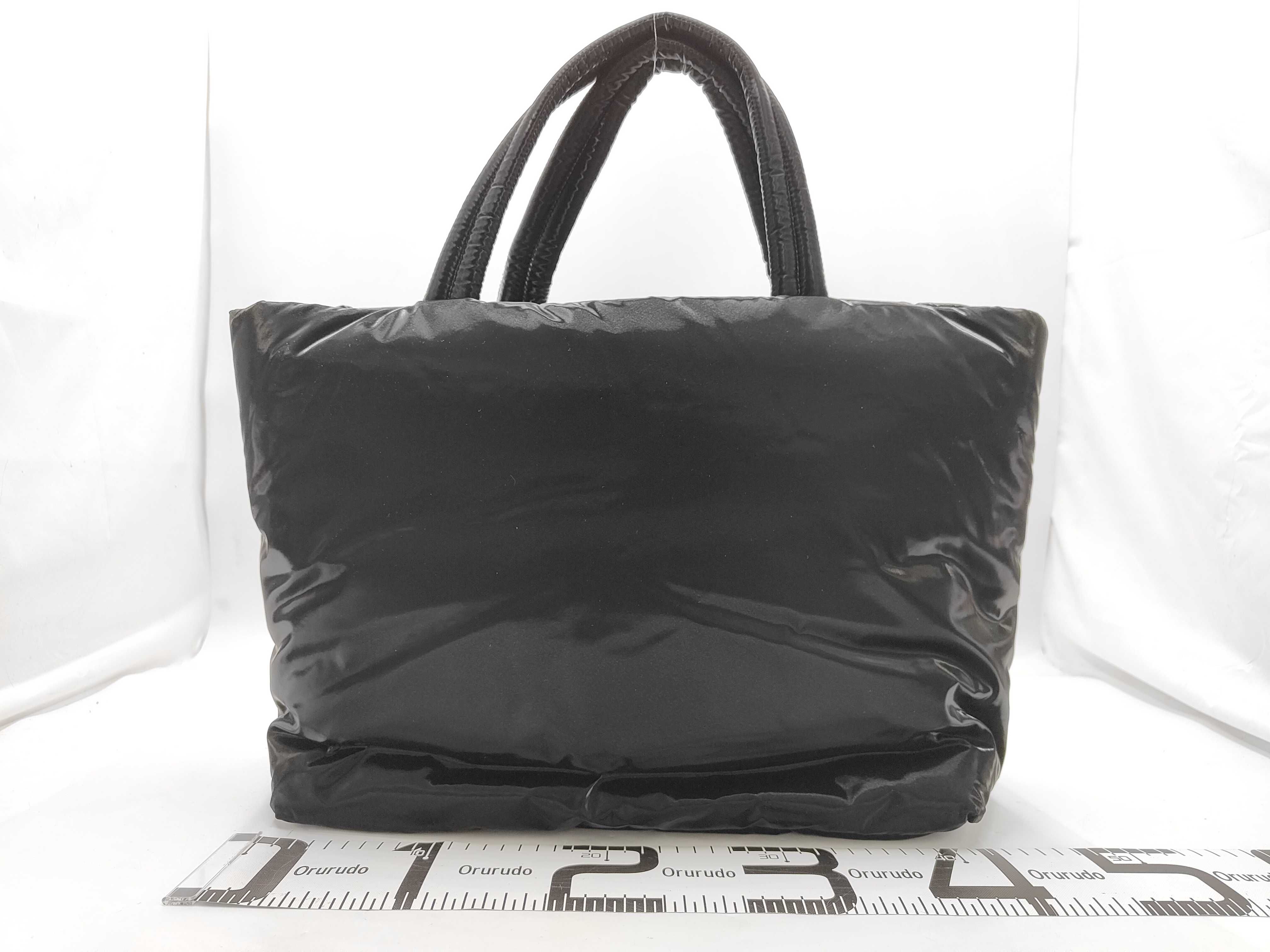 756269 Wide Puffer Black Tote Bag — view 2