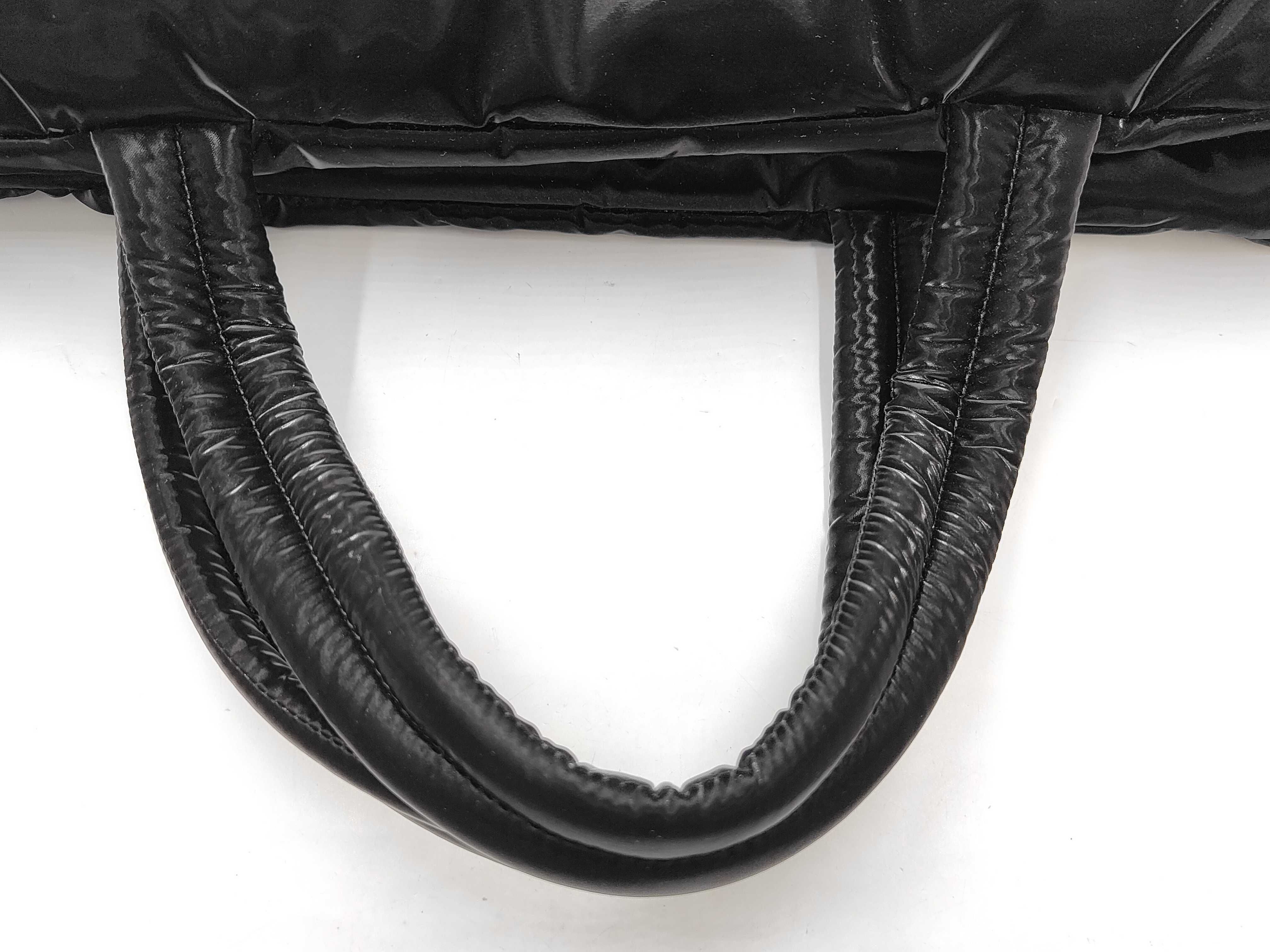 756269 Wide Puffer Black Tote Bag — view 3