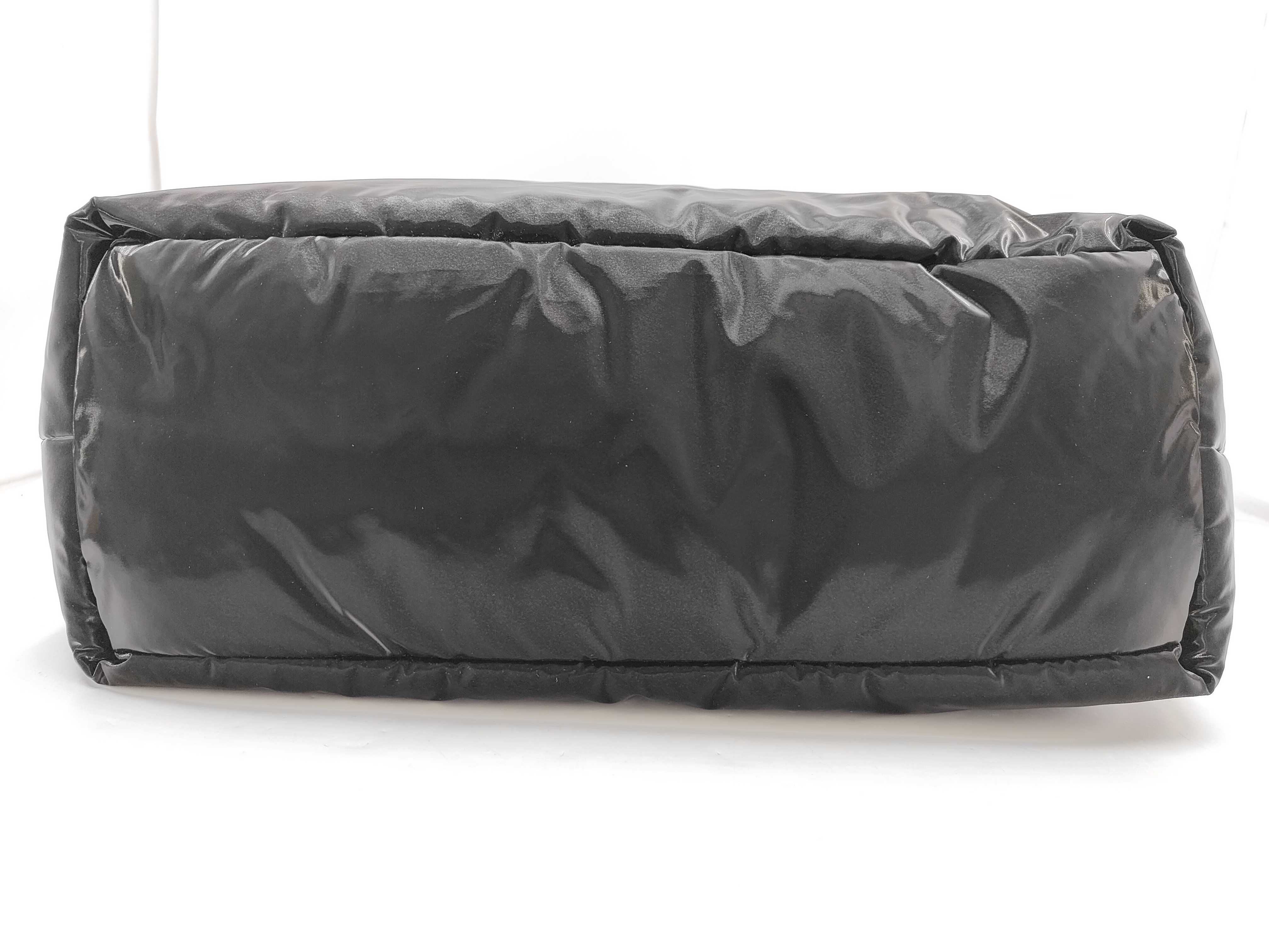 756269 Wide Puffer Black Tote Bag — view 7